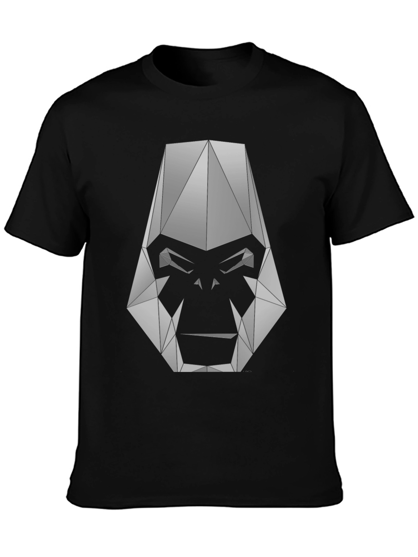 Geometric Gorilla Graphic Tee - Black