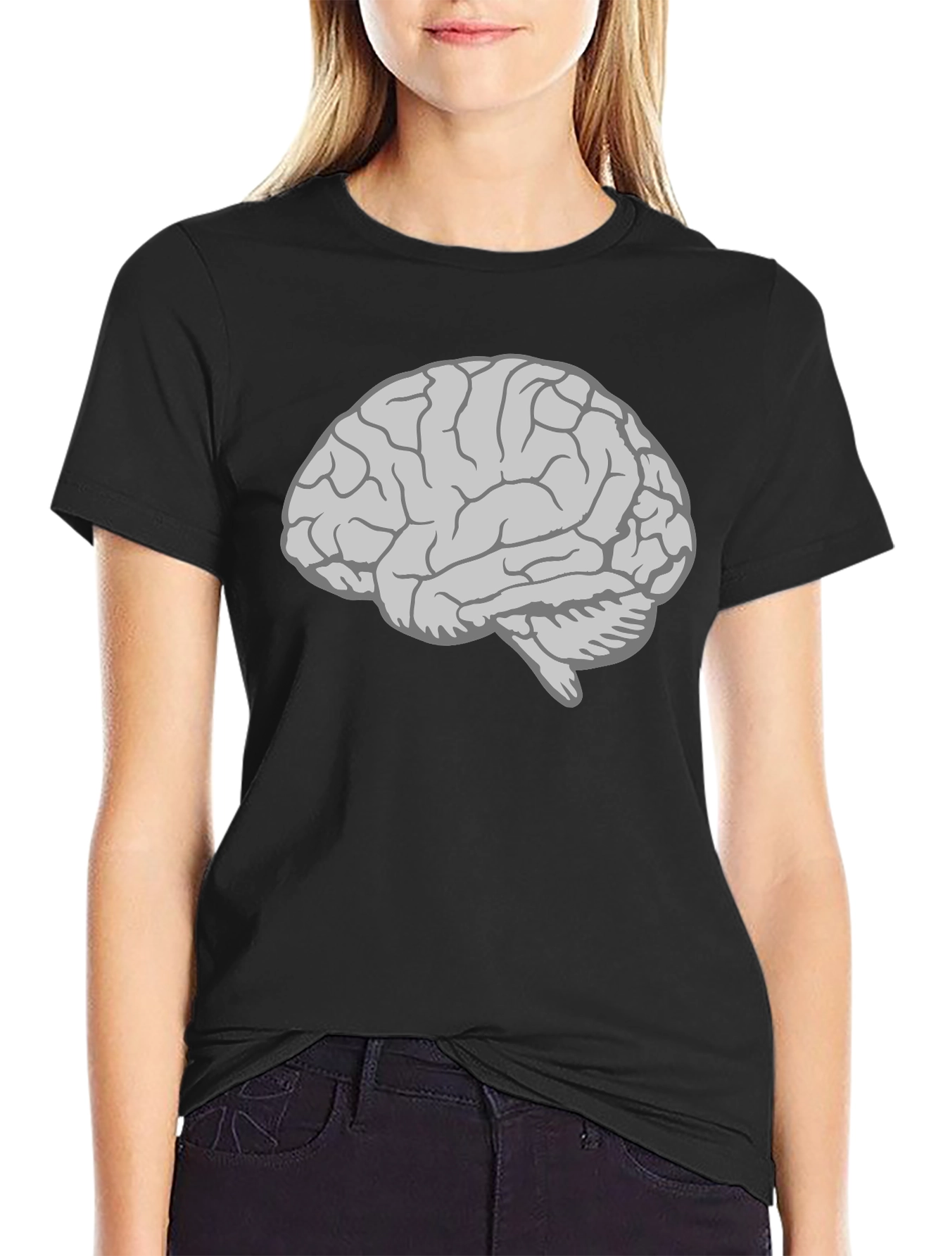 Brain Graphic T-Shirt - Mens Black Cotton Tee