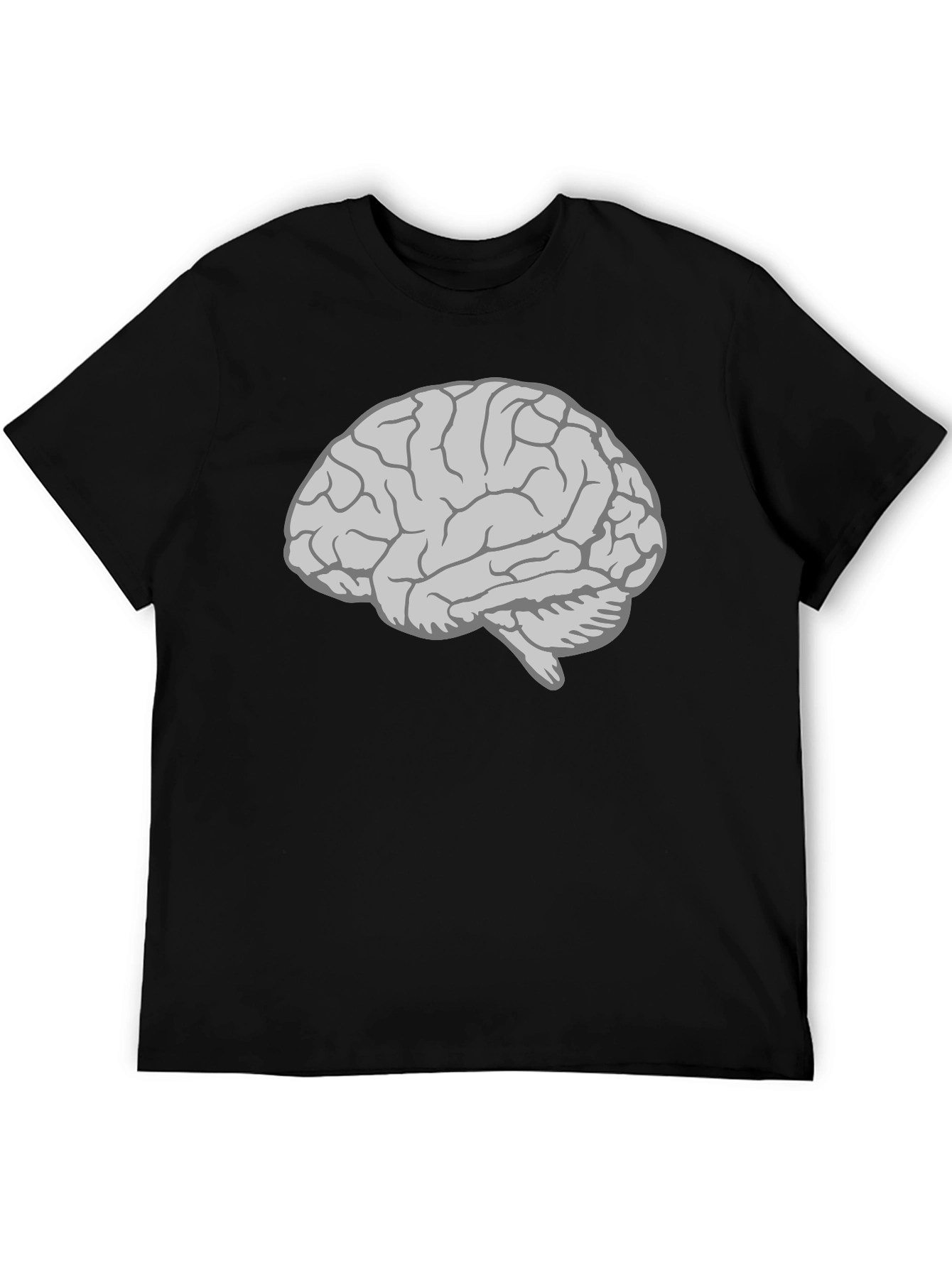 Brain Graphic T-Shirt - Mens Black Cotton Tee