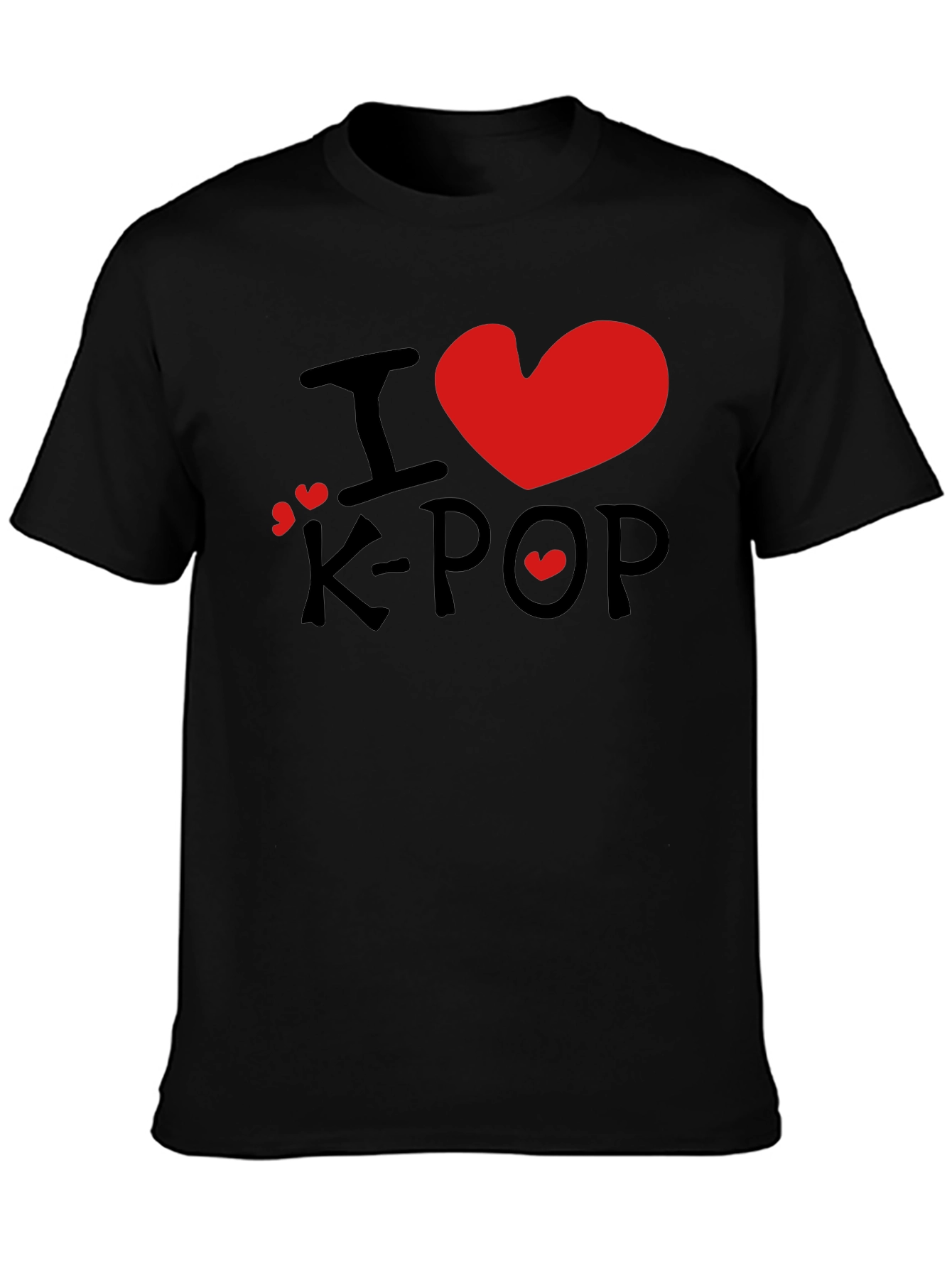 I Love K-Pop Graphic Tee - Stylish Black T-Shirt