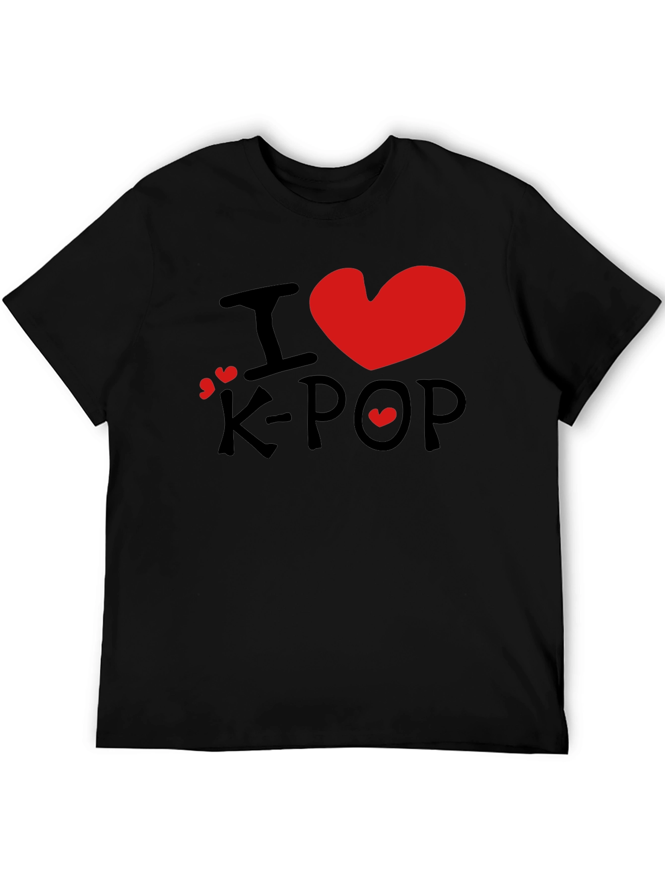 I Love K-Pop Graphic Tee - Stylish Black T-Shirt