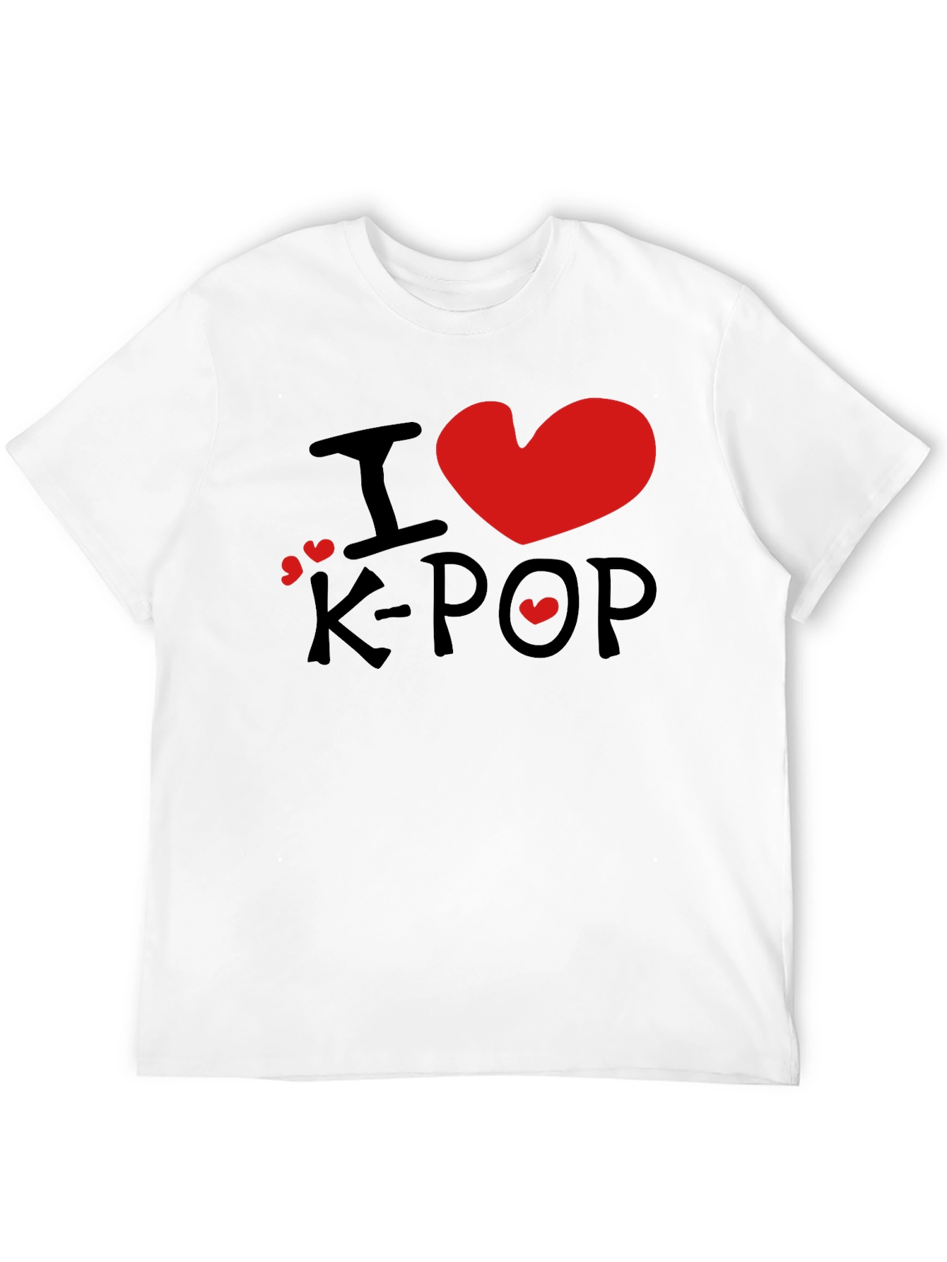 I Love K-Pop Graphic Tee - Stylish Black T-Shirt