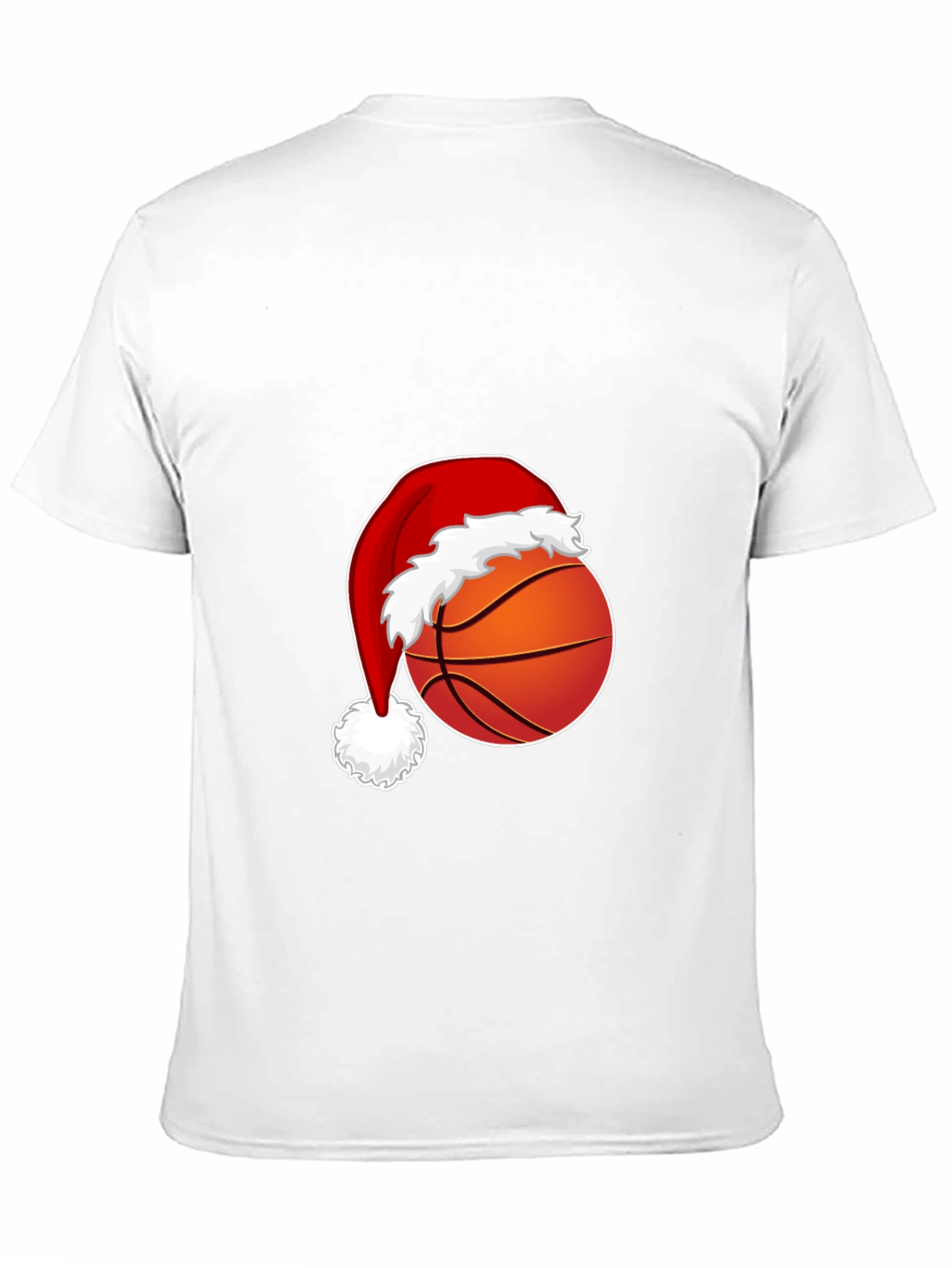 Festive Basketball Santa Hat Graphic Tee