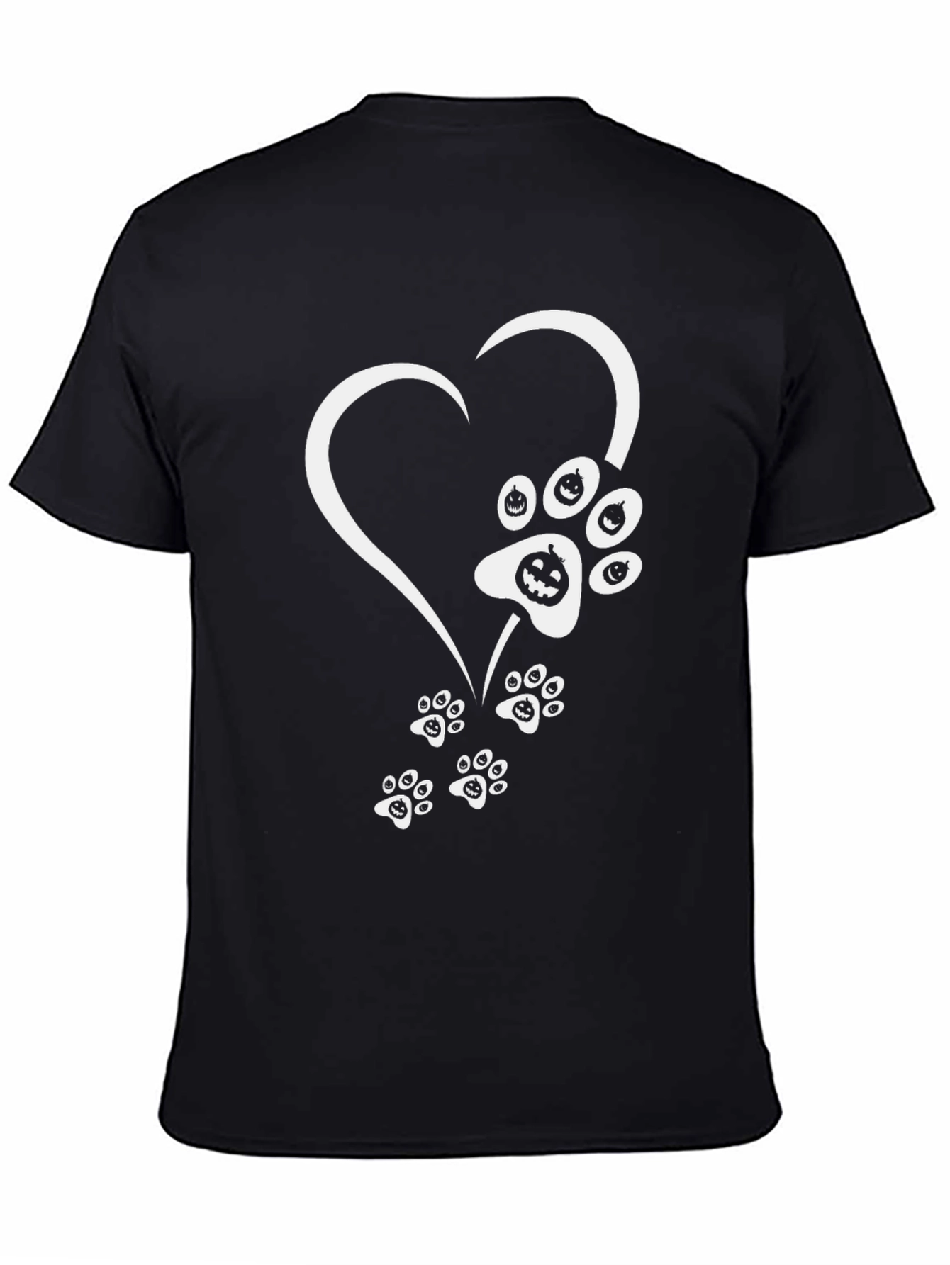 Halloween Heart Paw Print T-Shirt