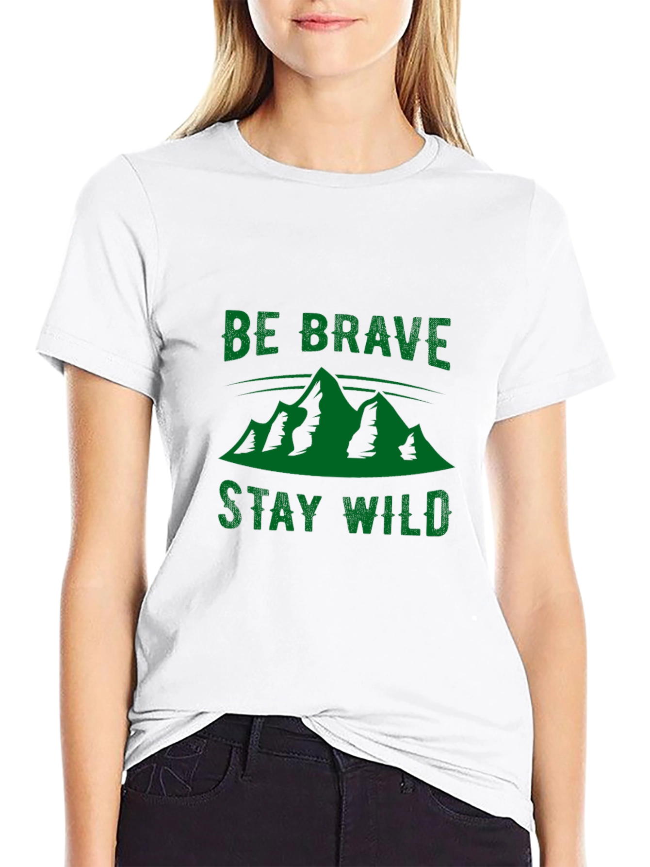 Be Brave Stay Wild Black Graphic Tee