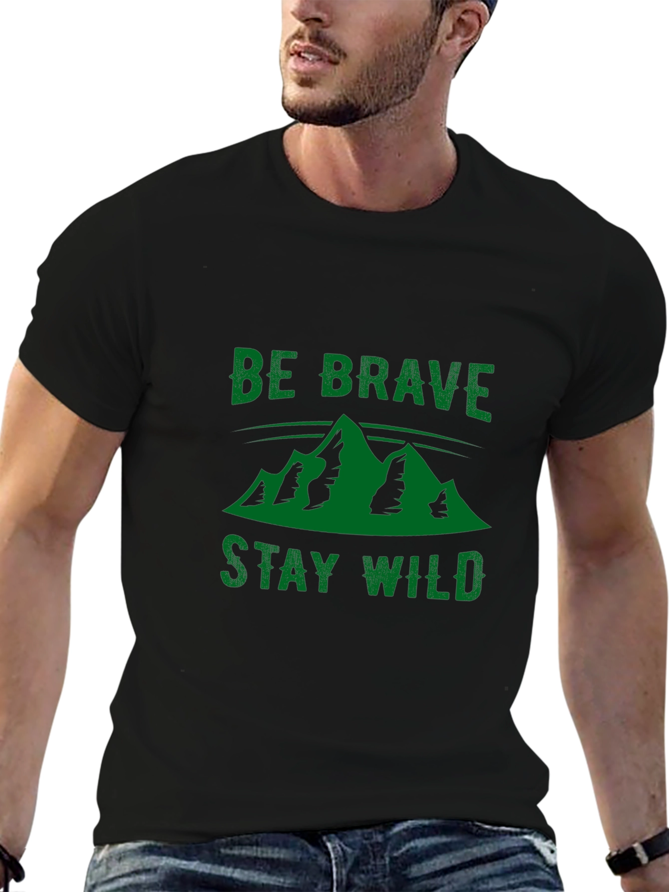 Be Brave Stay Wild Black Graphic Tee
