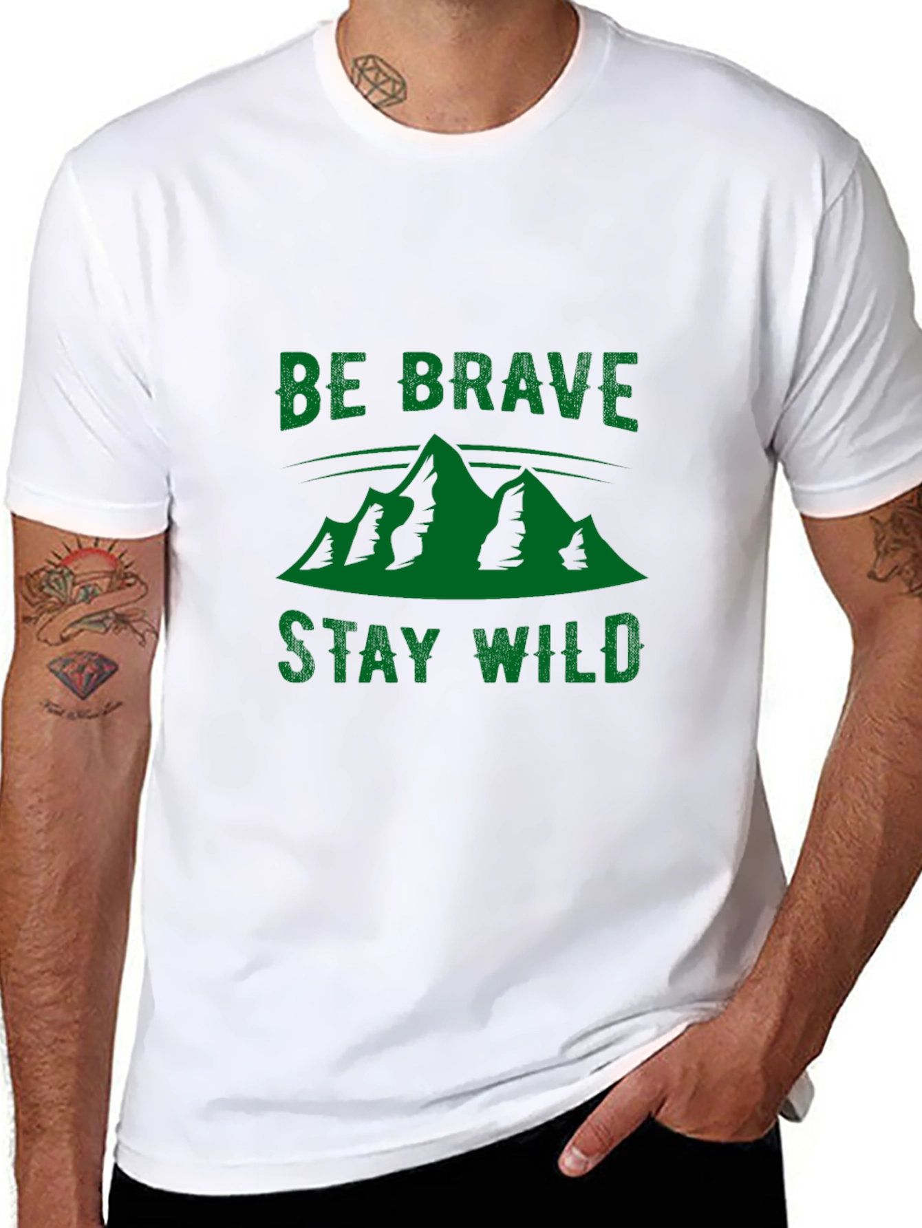 Be Brave Stay Wild Black Graphic Tee