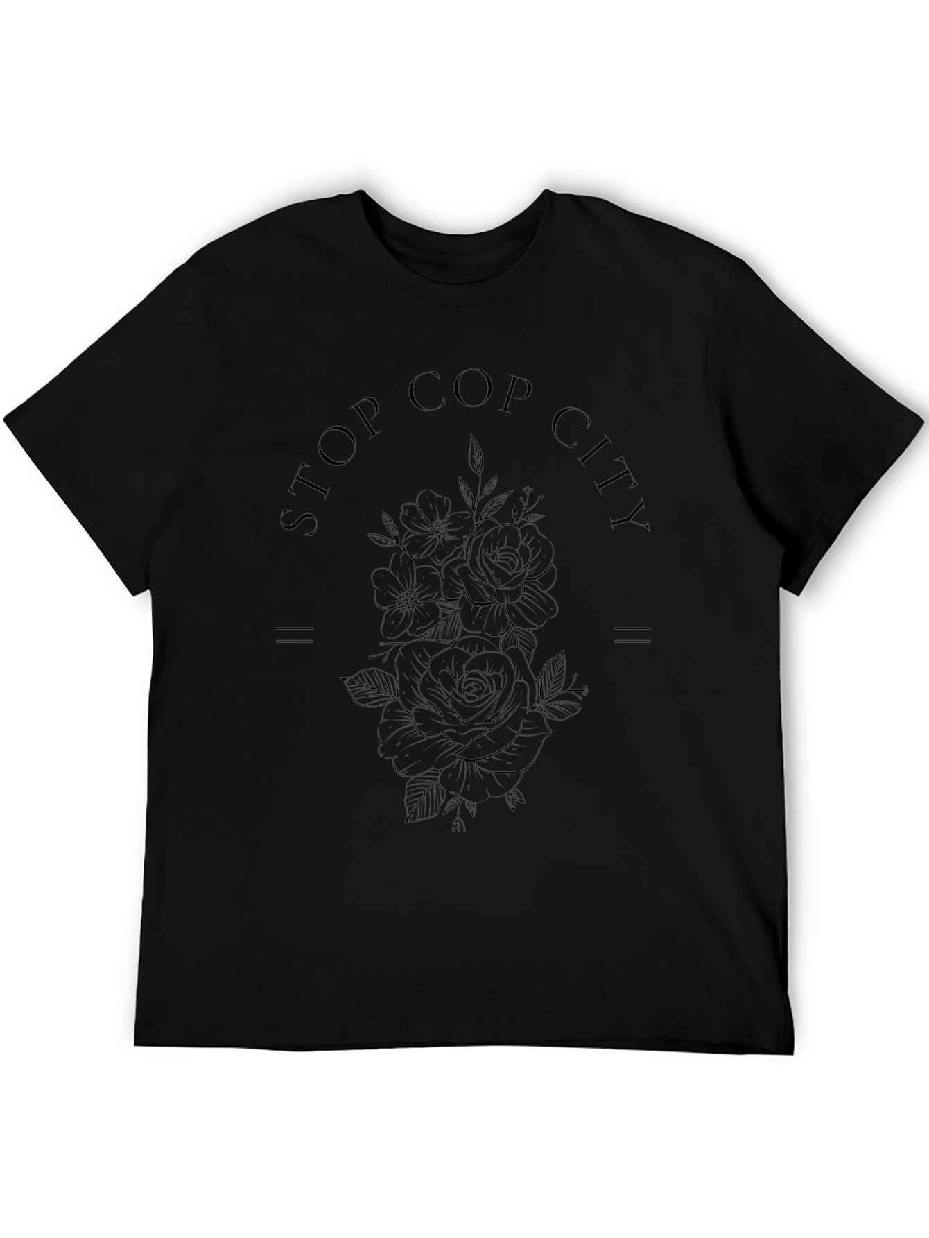 Stop Cop City Floral Graphic T-Shirt