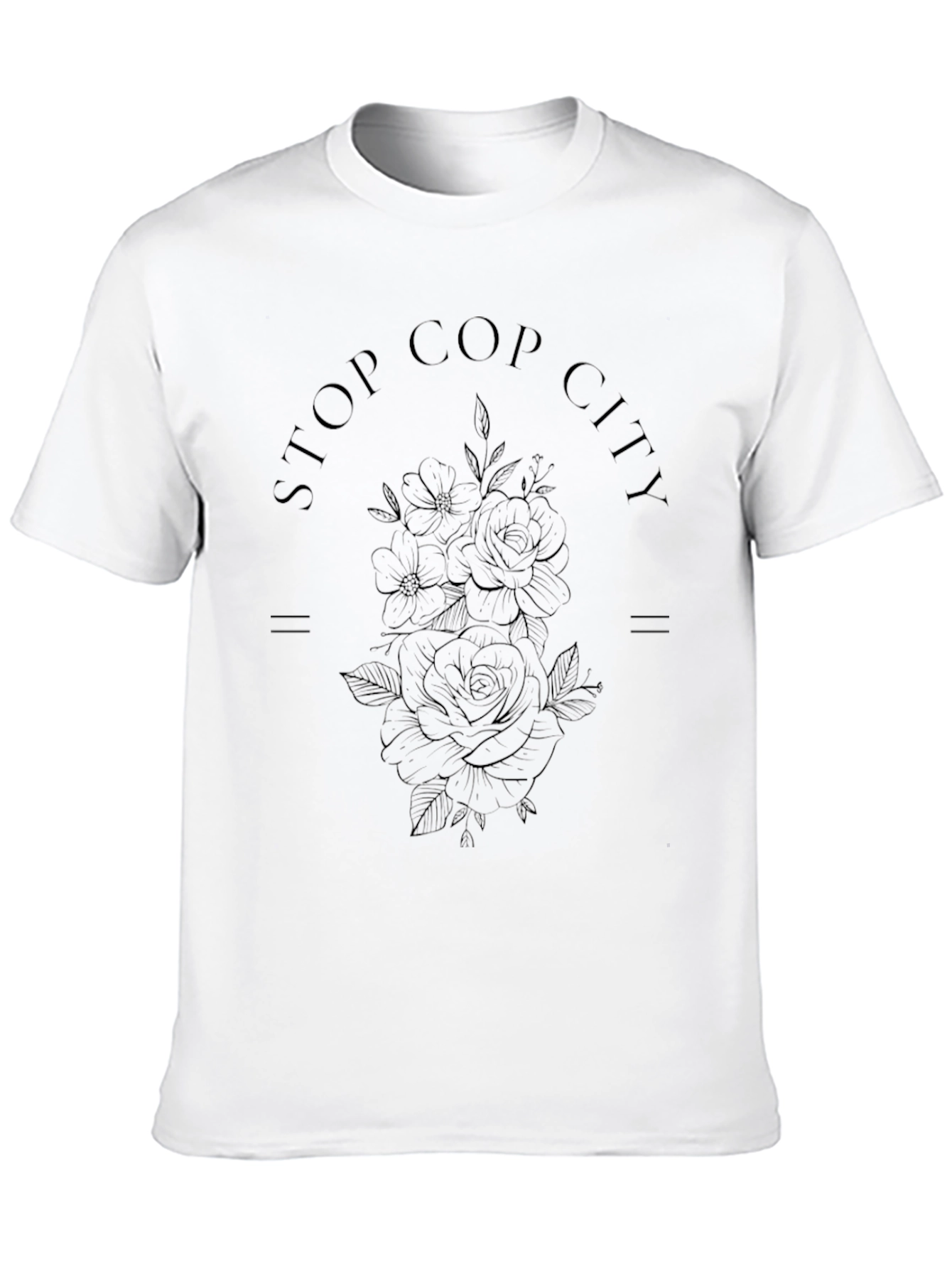 Stop Cop City Floral Graphic T-Shirt