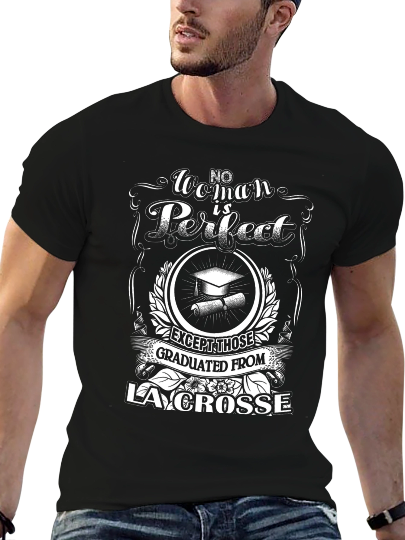 Lacrosse Graduation T-Shirt - No Woman is Perfect
