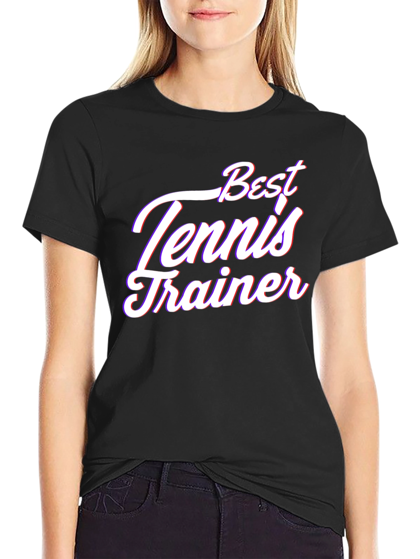 Best Tennis Trainer Black T-Shirt