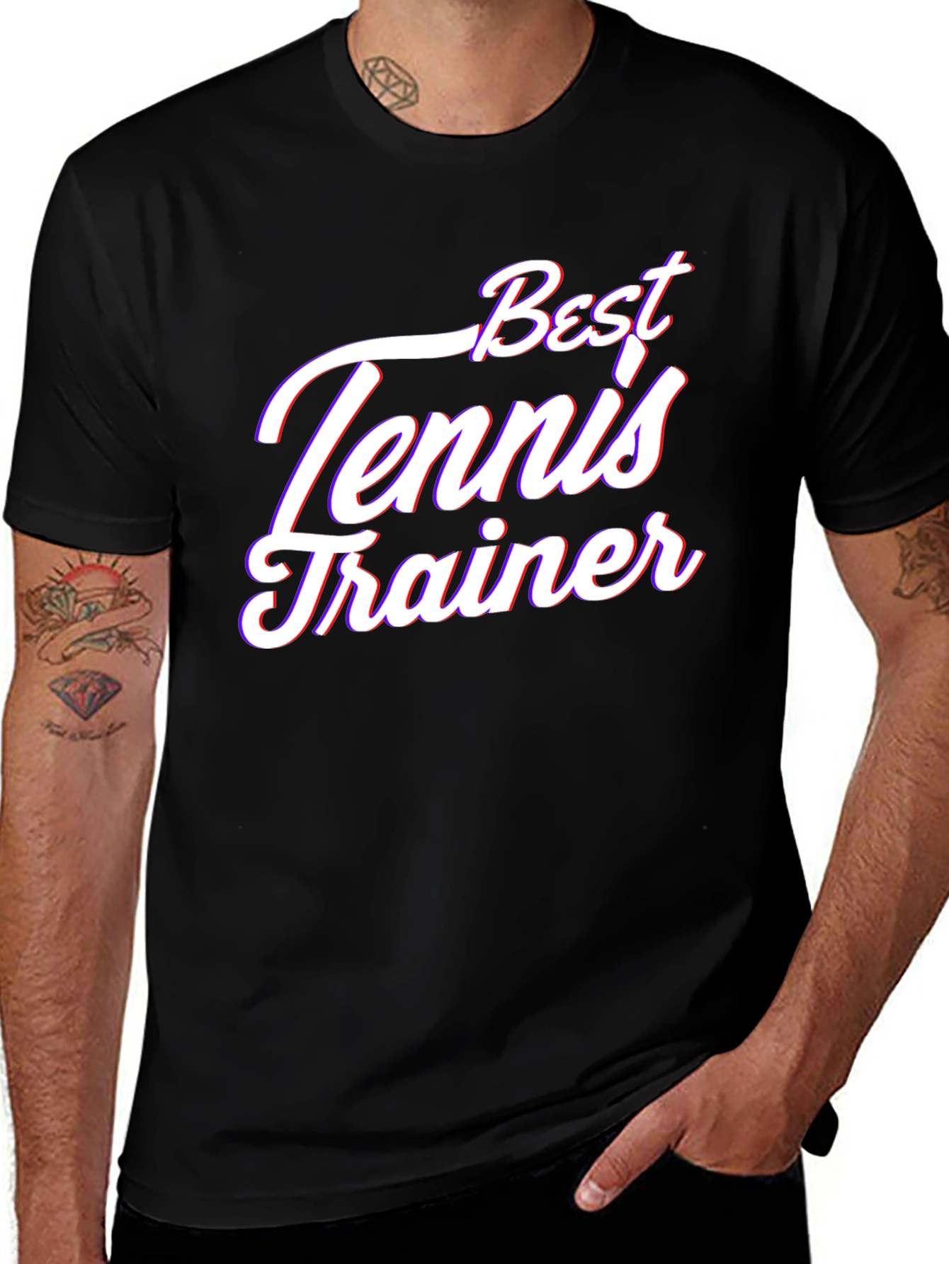 Best Tennis Trainer Black T-Shirt