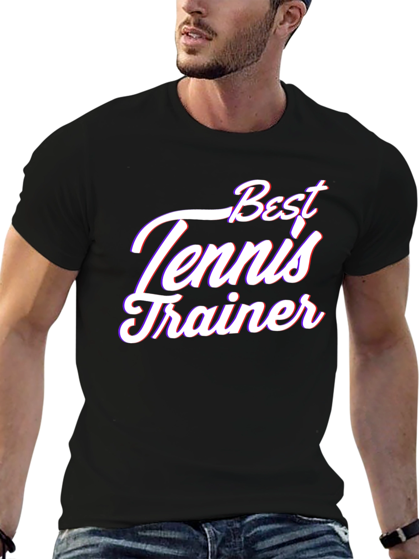 Best Tennis Trainer Black T-Shirt