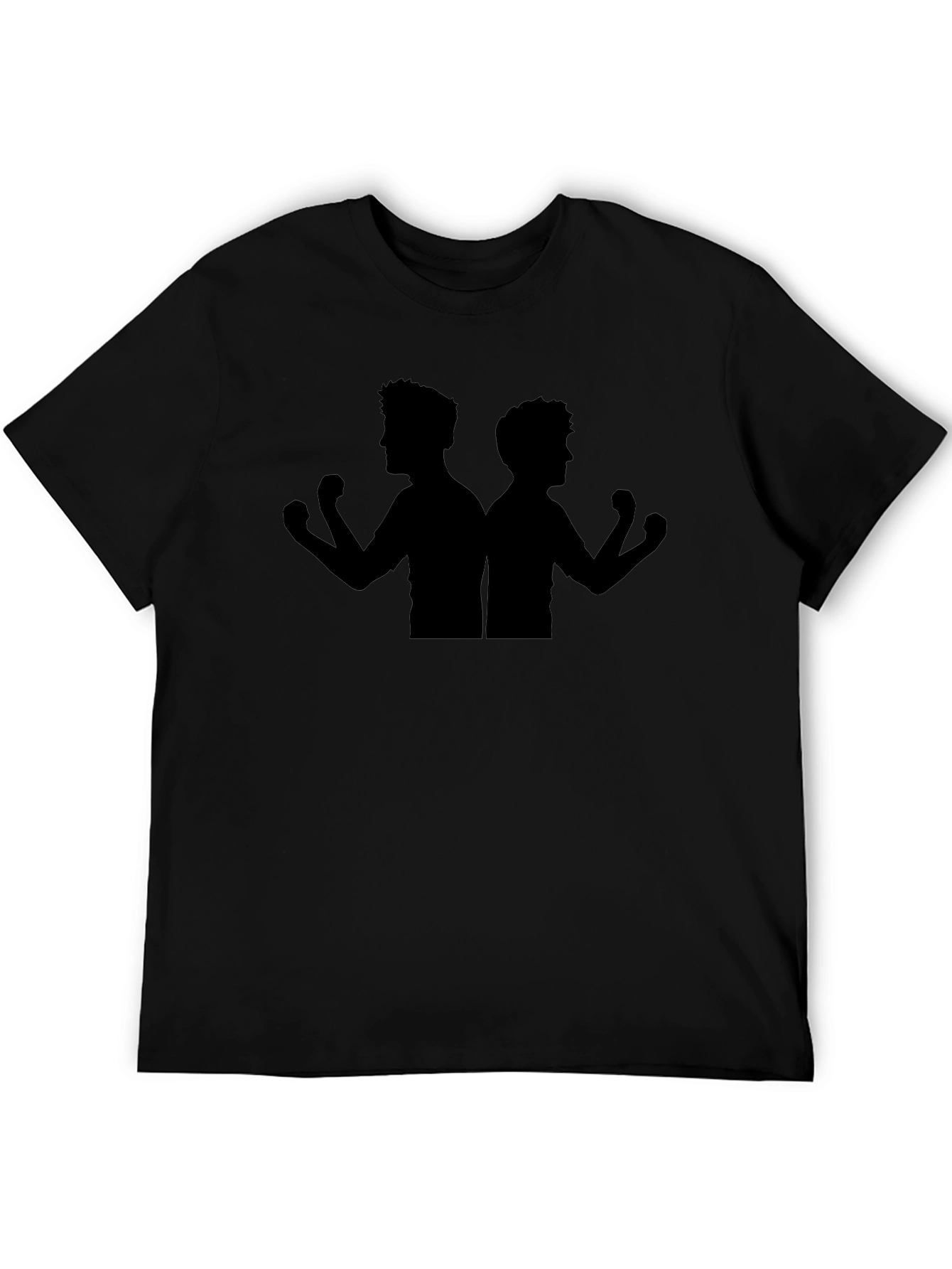 Black Silhouette Flexing Men T-Shirt