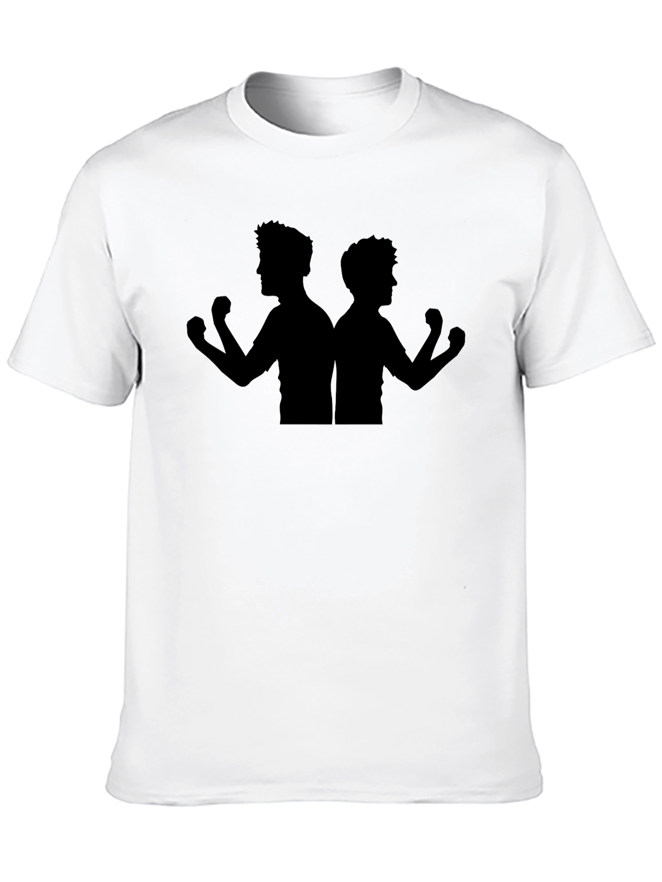 Black Silhouette Flexing Men T-Shirt