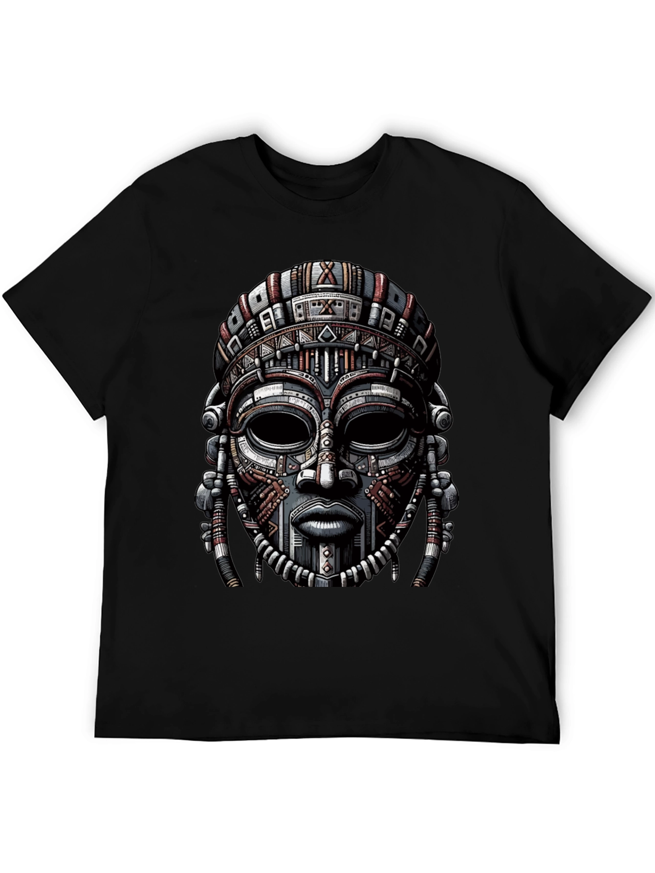 Tribal Mask Graphic Print T-Shirt