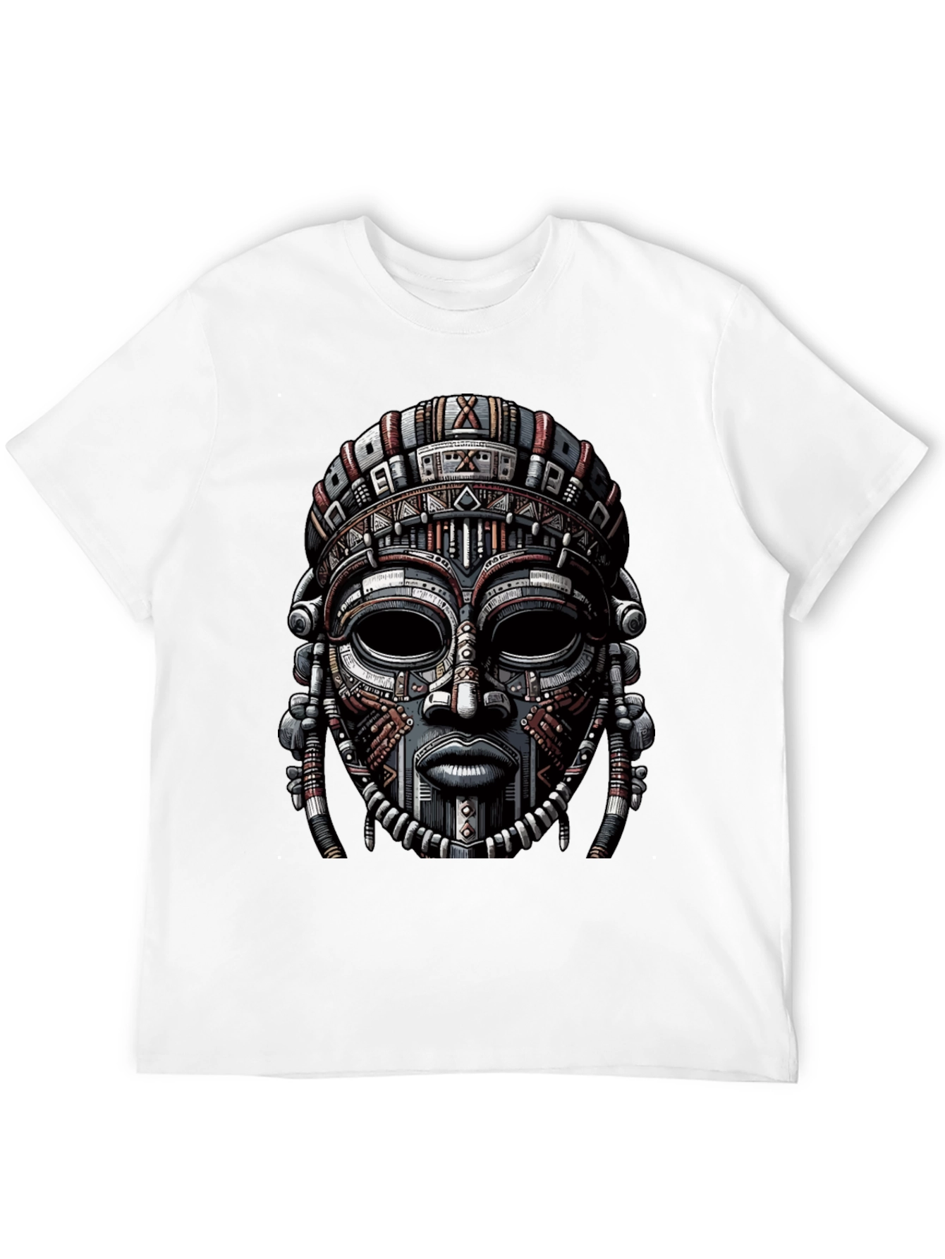 Tribal Mask Graphic Print T-Shirt