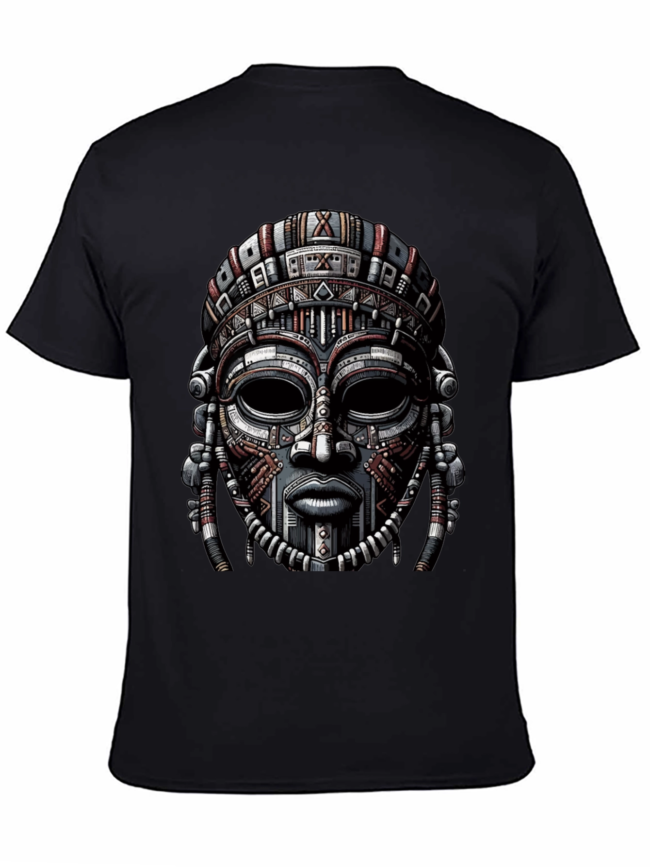 Tribal Mask Graphic Print T-Shirt