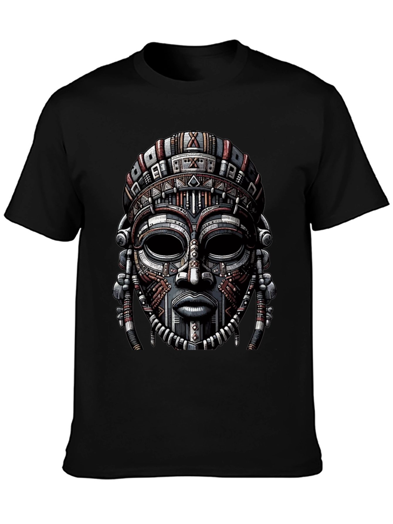 Tribal Mask Graphic Print T-Shirt