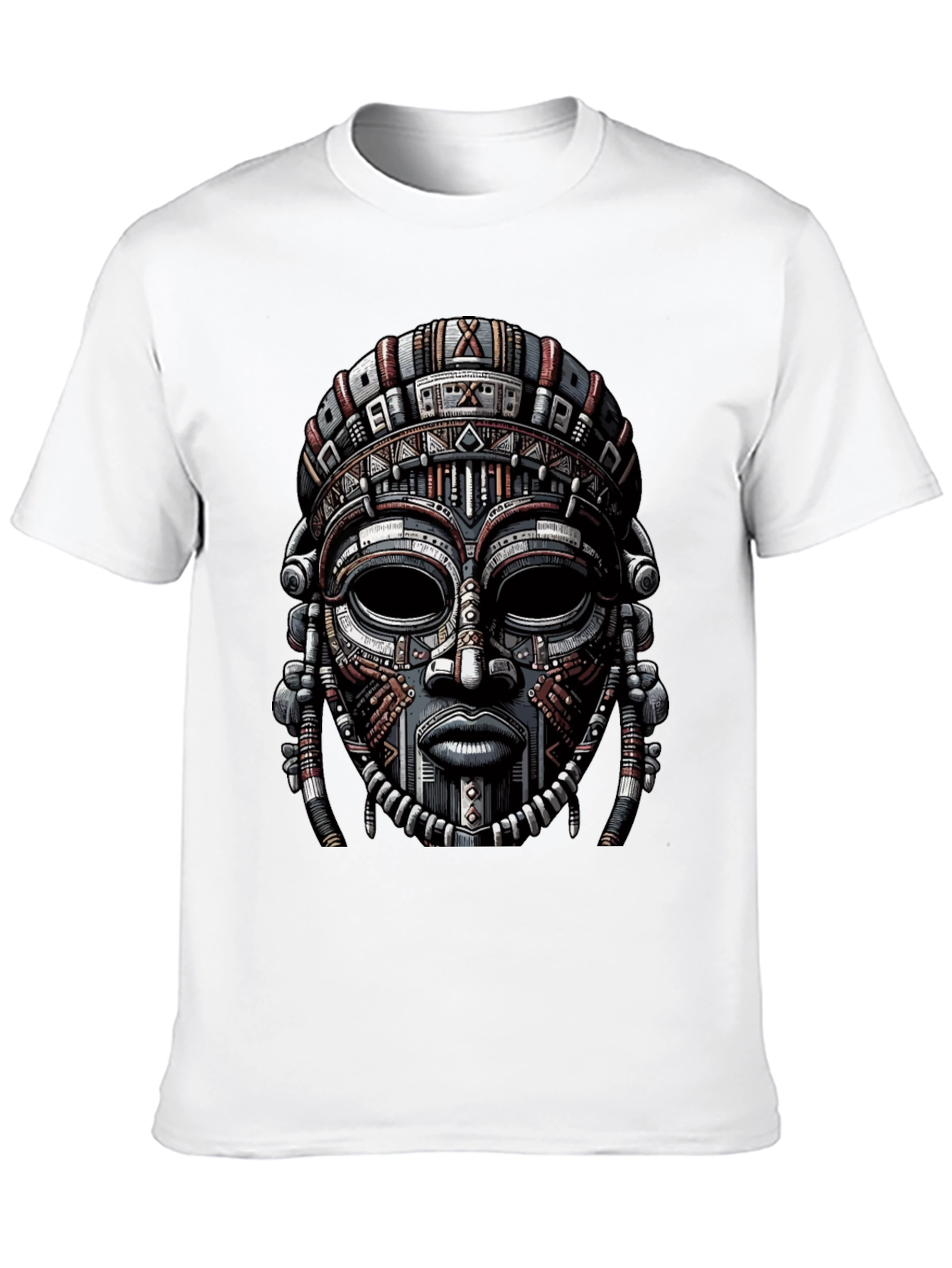 Tribal Mask Graphic Print T-Shirt