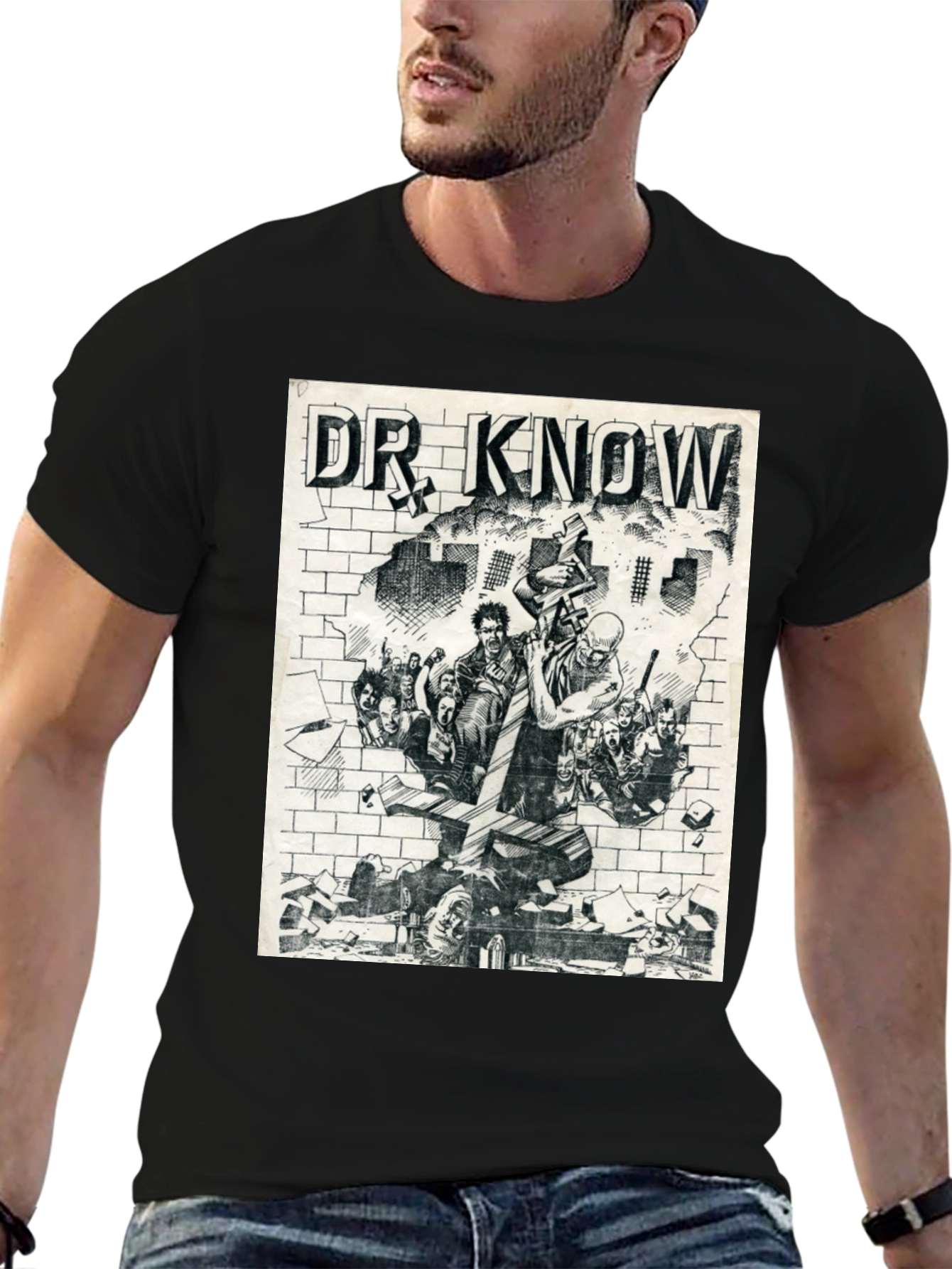 Dr. Know Graphic Tee - Black Cotton T-Shirt