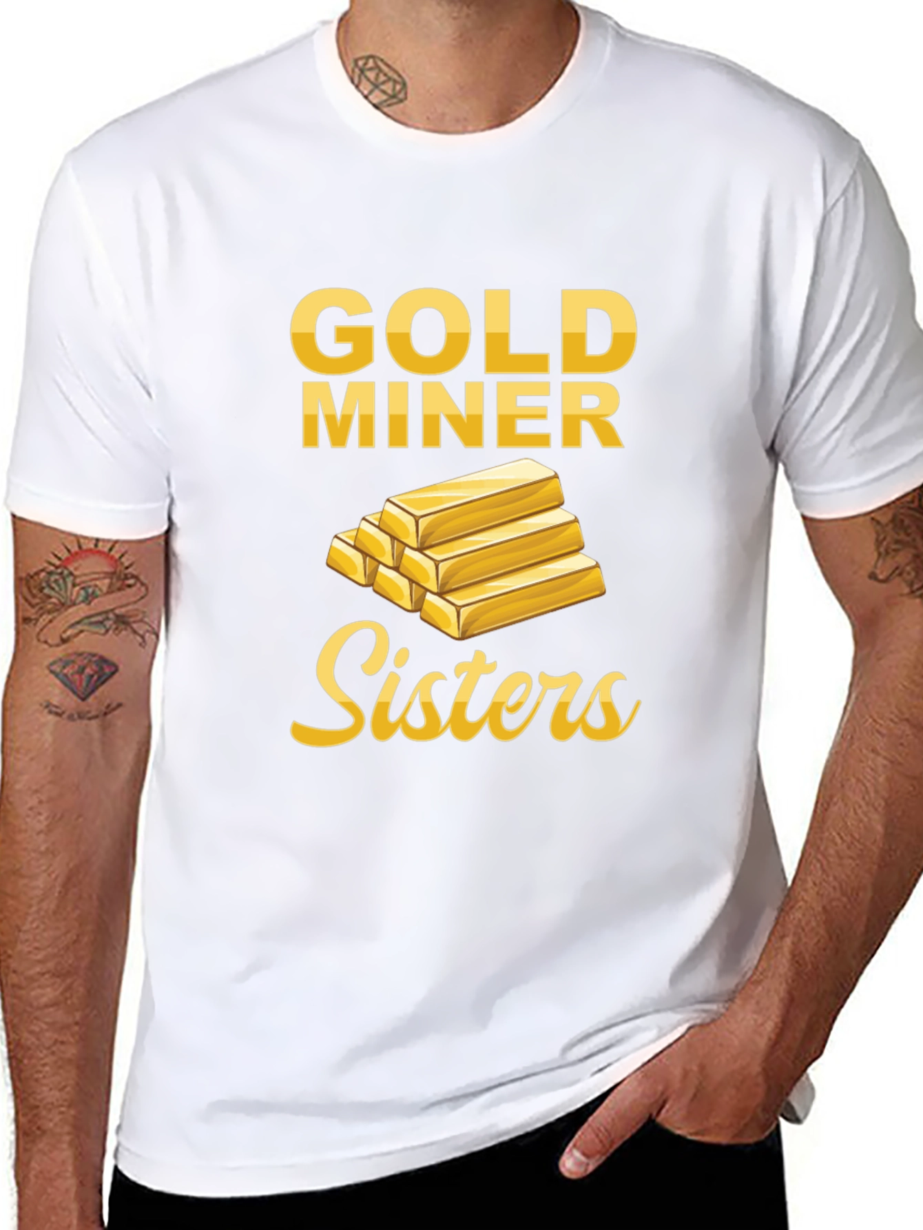 Gold Miner Sisters Graphic Tee - Novelty T-Shirt