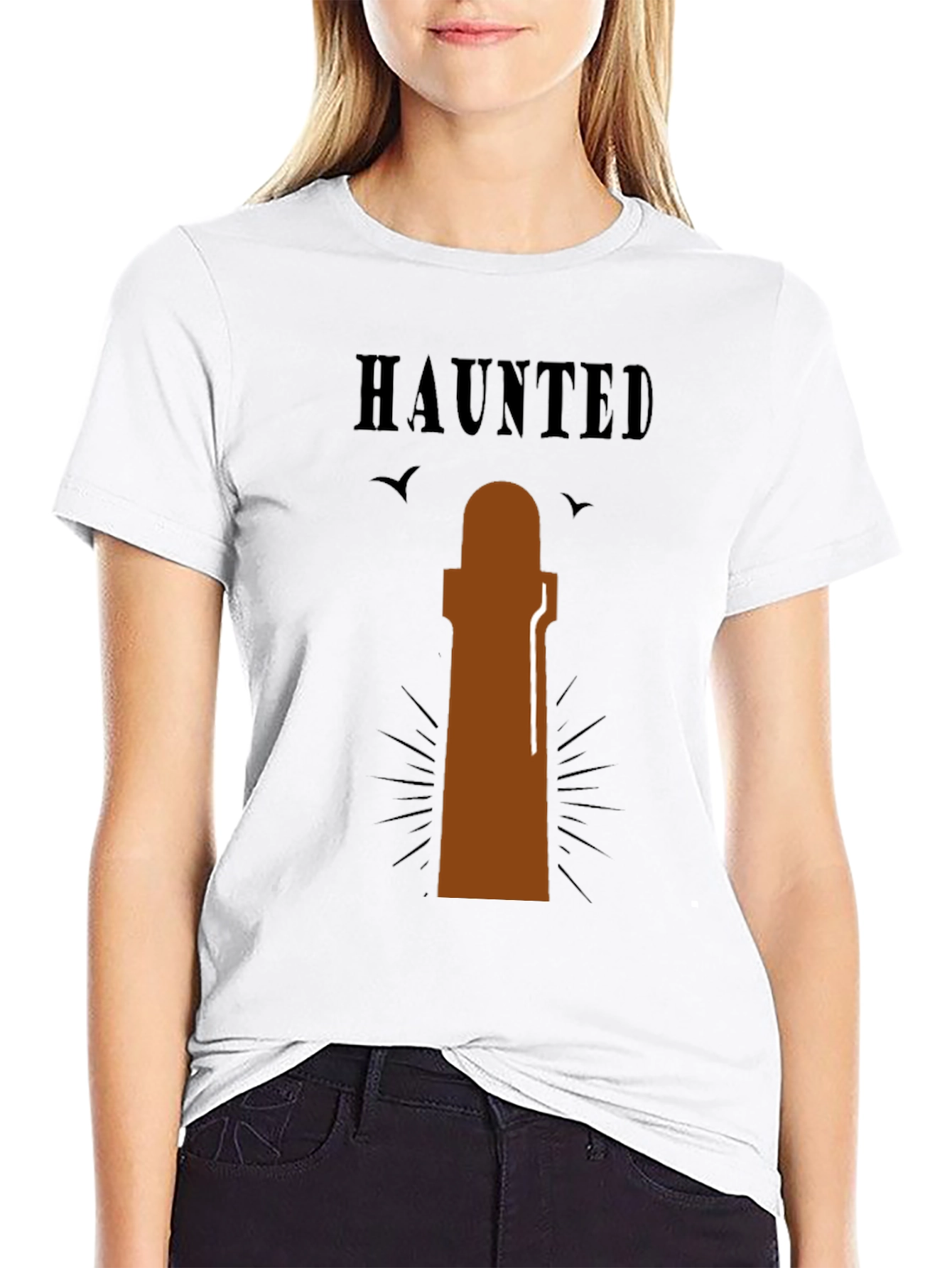 Haunted Lighthouse Graphic T-Shirt - Spooky Tee