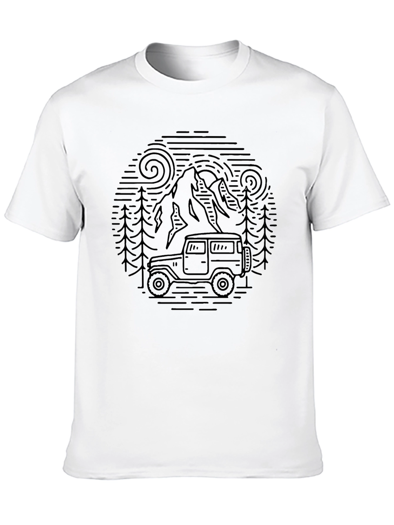 Off-Road Adventure Tee - Mountain Scene Graphic