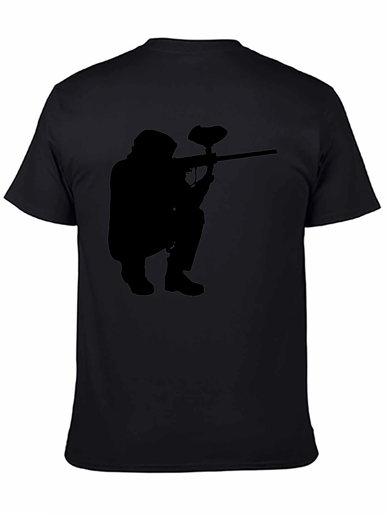 Paintball Player Silhouette Black T-Shirt