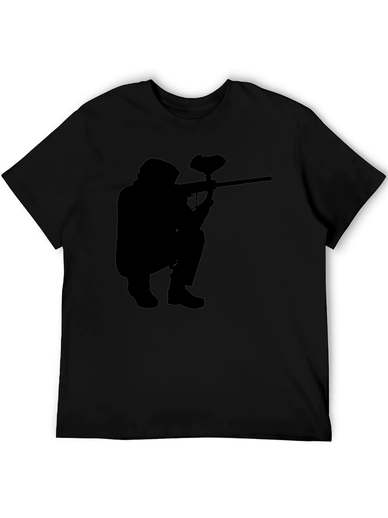 Paintball Player Silhouette Black T-Shirt
