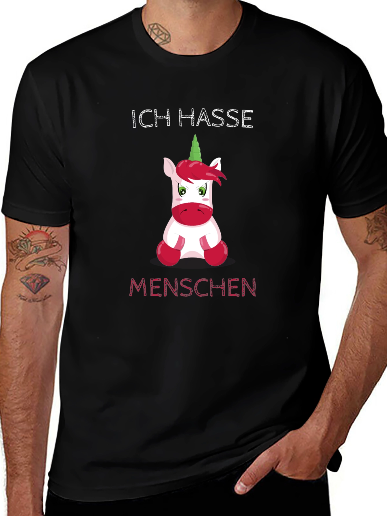 Ich Hasse Menschen Unicorn Graphic T-Shirt