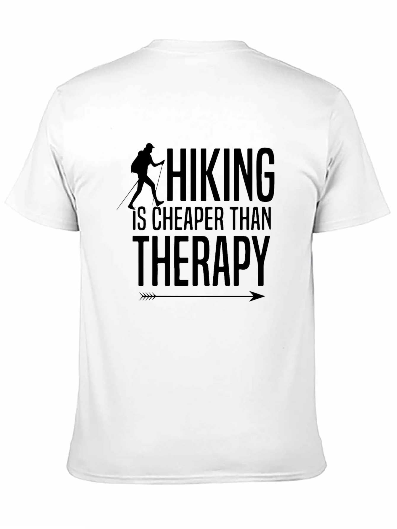 Hiking is Cheaper Than Therapy Black Tee