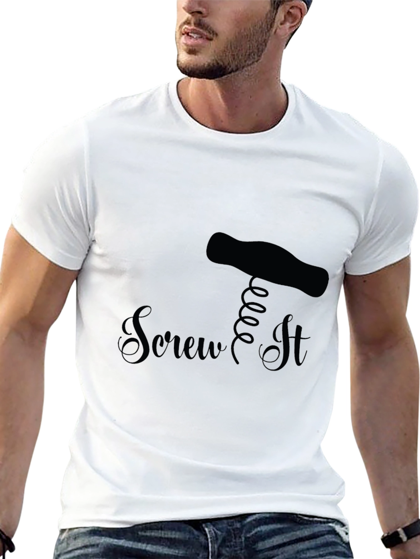 Screw It - Funny Black T-Shirt Novelty