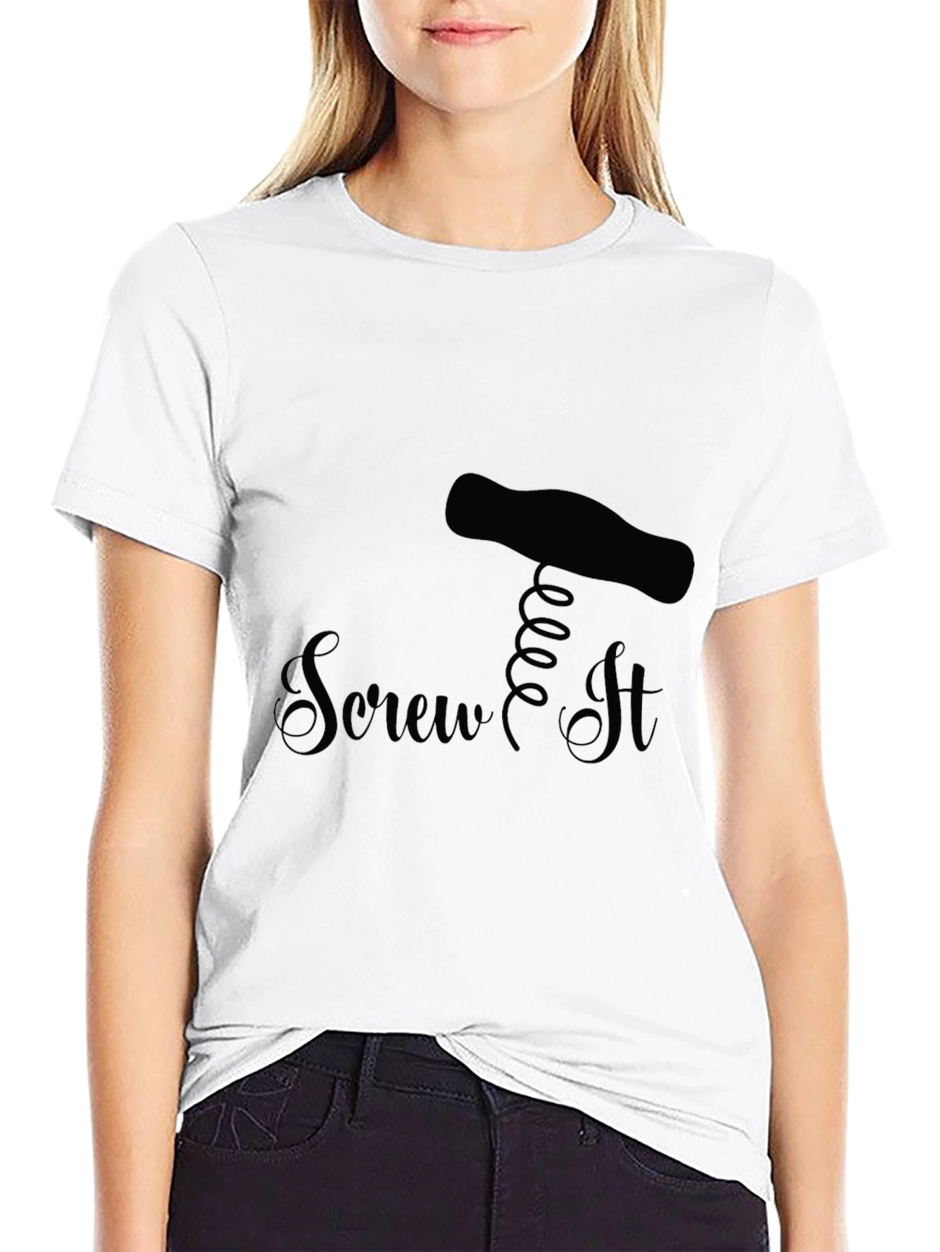 Screw It - Funny Black T-Shirt Novelty