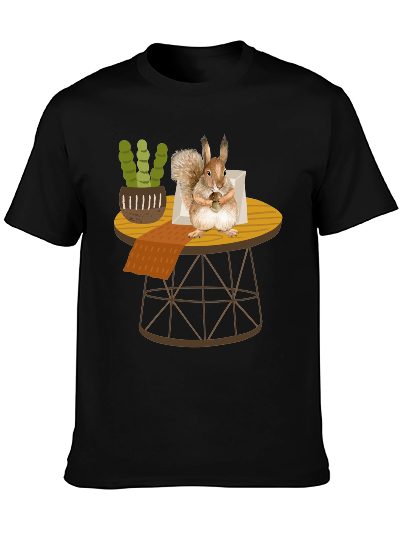 Squirrel on Table Graphic Tee - Whimsical Comfort