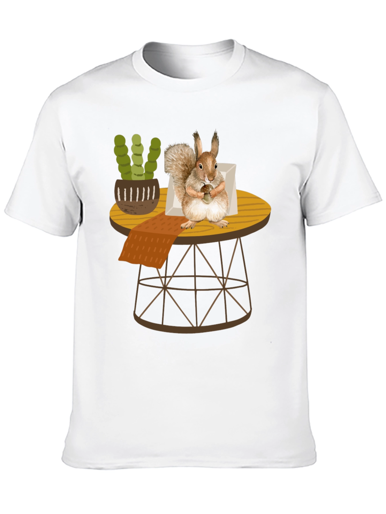 Squirrel on Table Graphic Tee - Whimsical Comfort