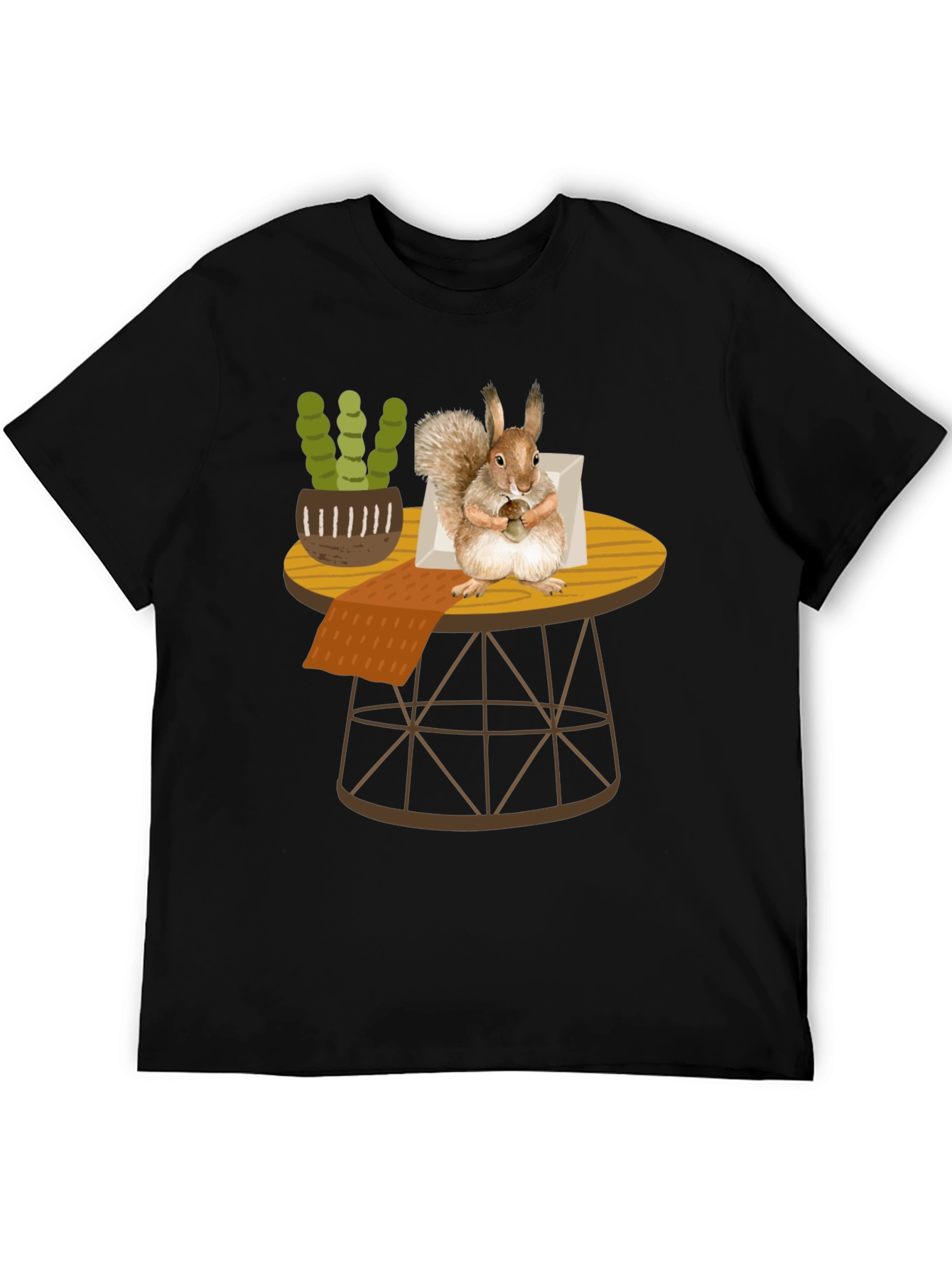 Squirrel on Table Graphic Tee - Whimsical Comfort