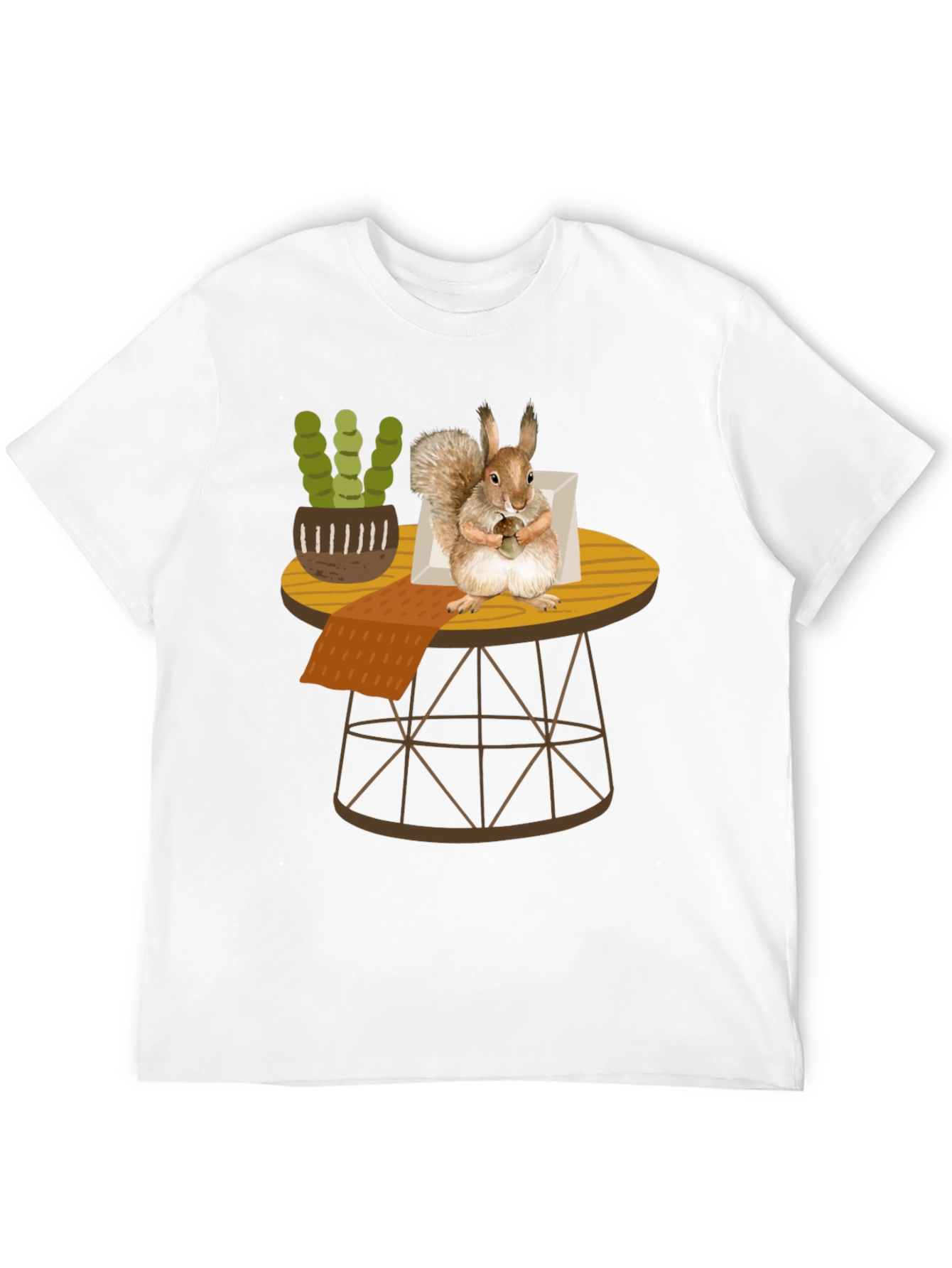 Squirrel on Table Graphic Tee - Whimsical Comfort