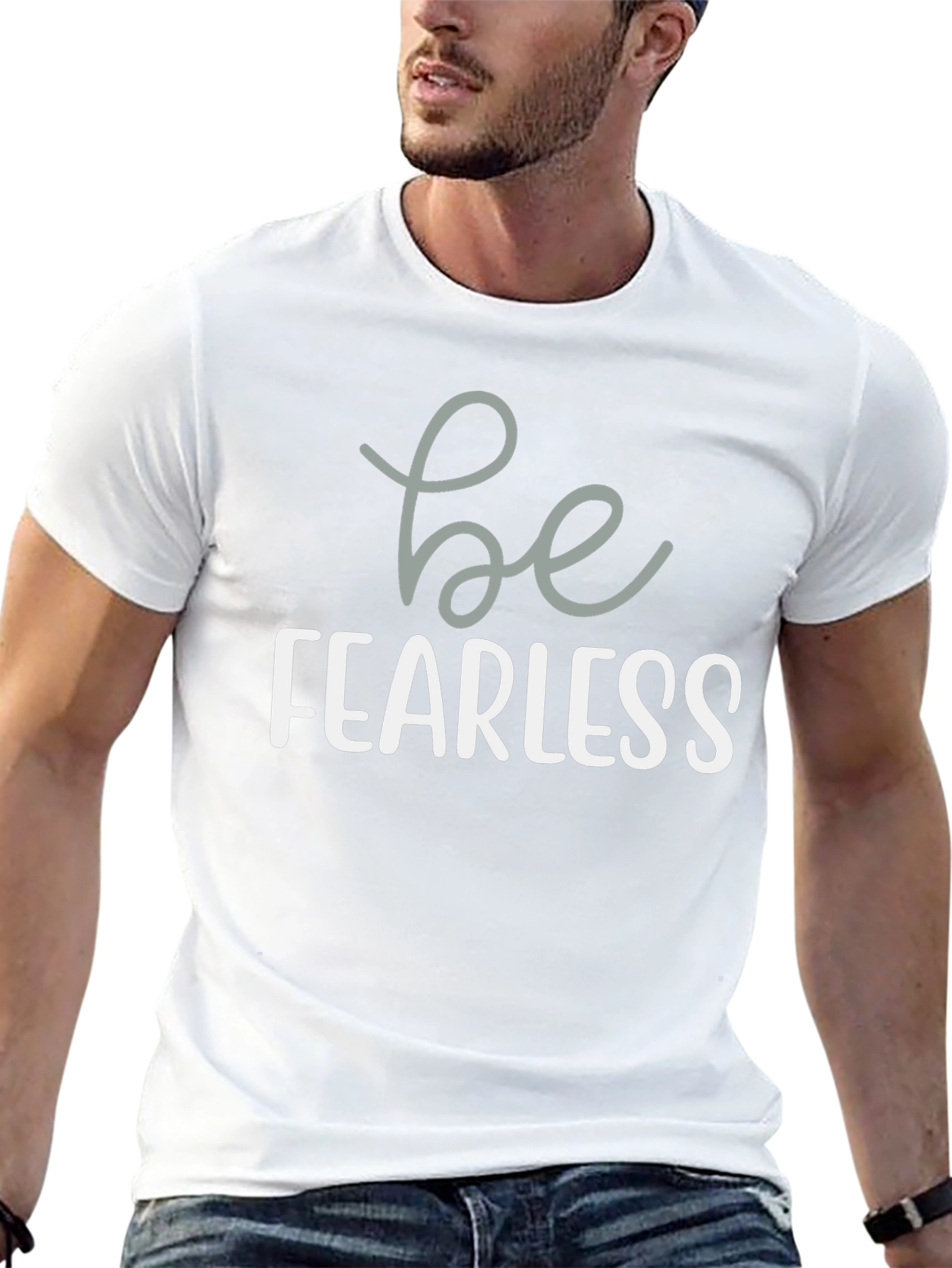 Be Fearless Graphic Tee - Mens Black Crewneck T-Shirt