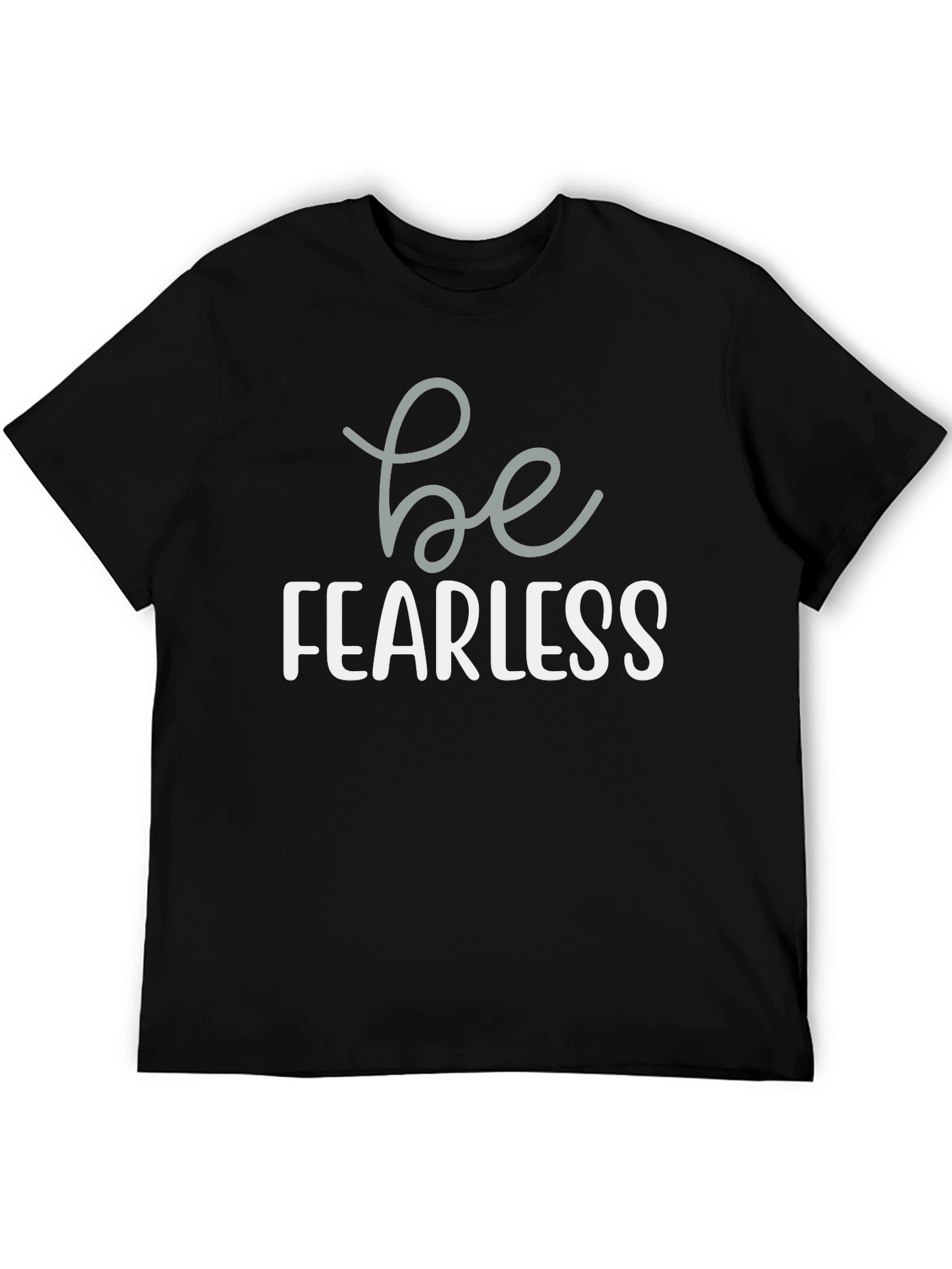 Be Fearless Graphic Tee - Mens Black Crewneck T-Shirt