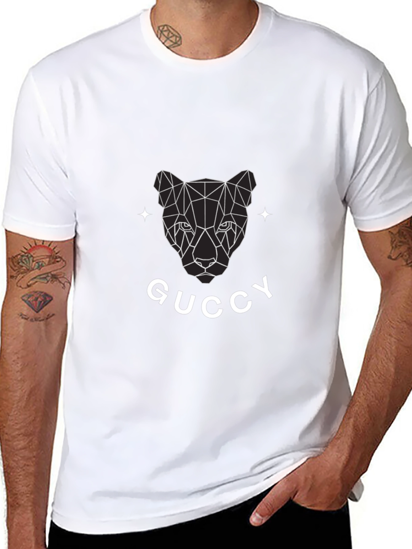 Geometric Panther Graphic T-Shirt