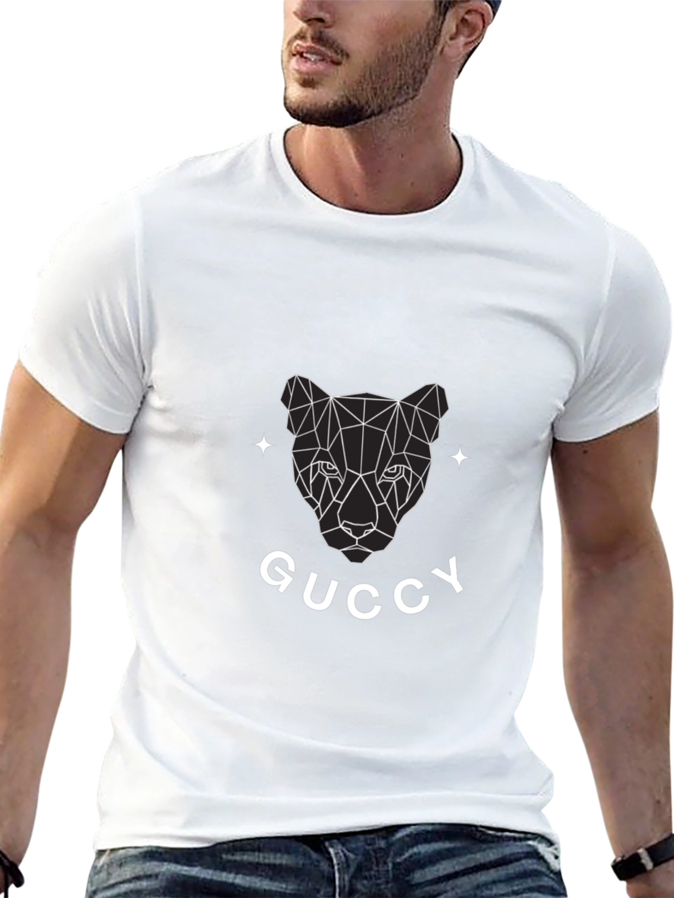 Geometric Panther Graphic T-Shirt