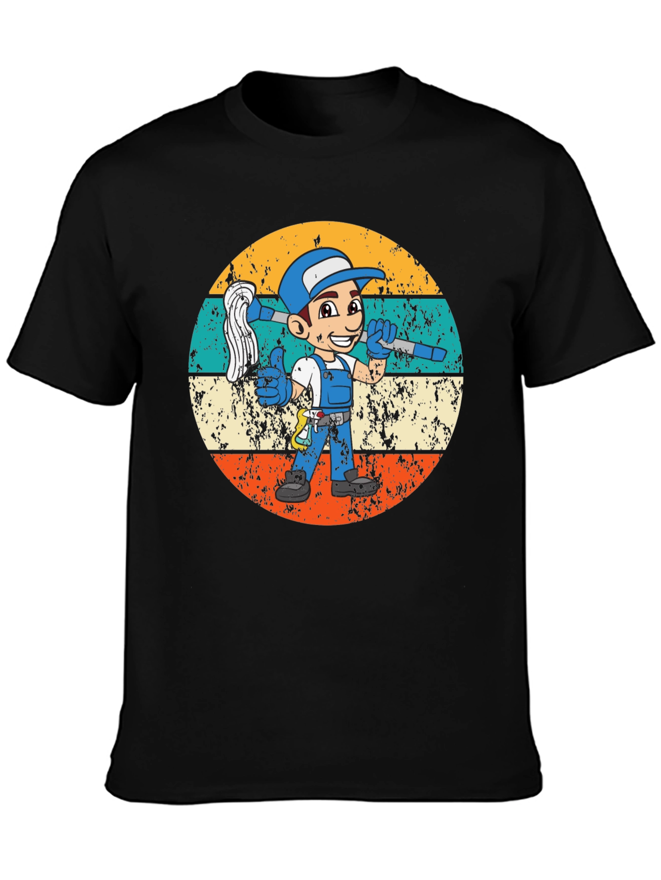 Retro Cleaning Crew Cartoon Tee