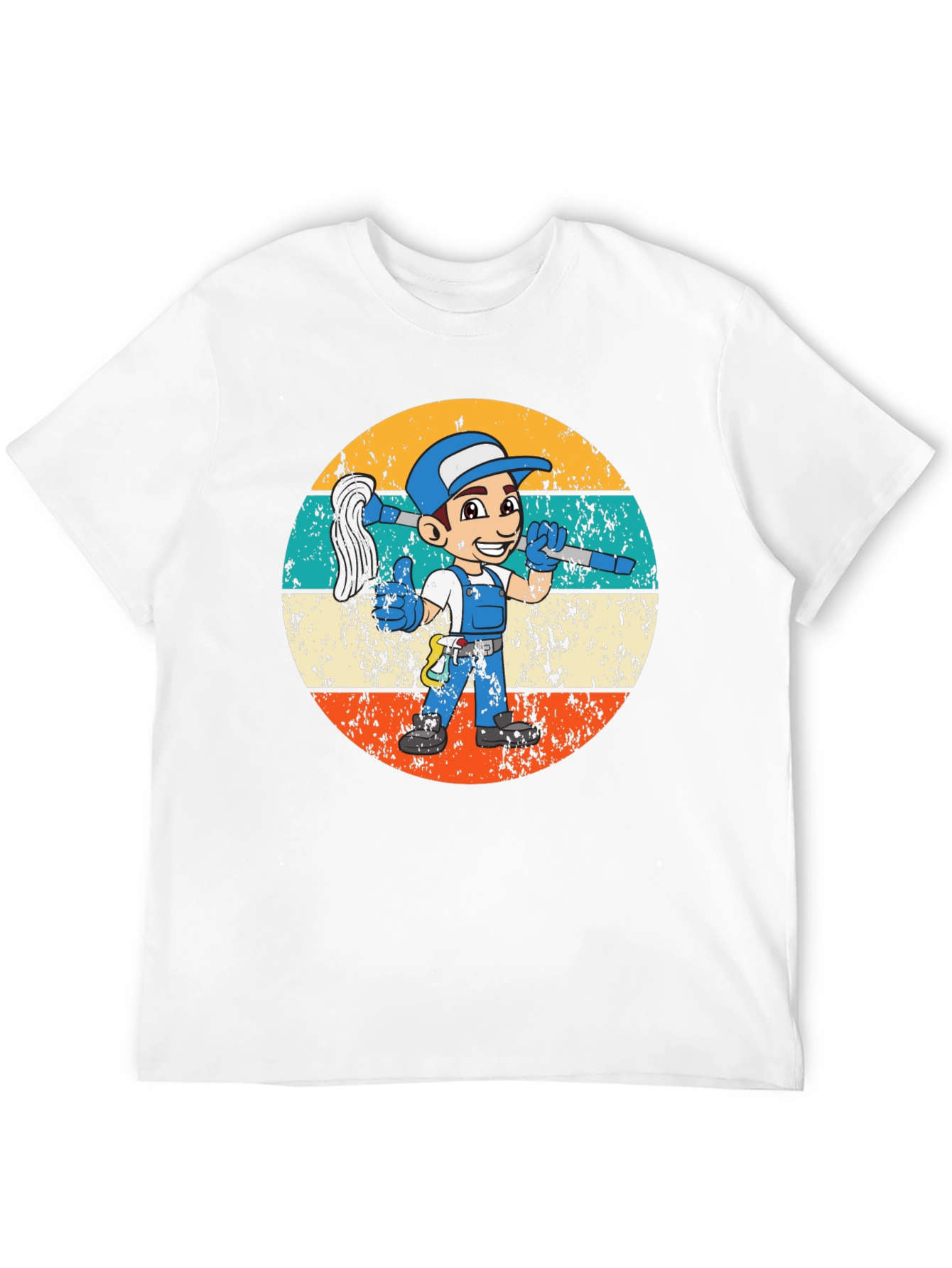 Retro Cleaning Crew Cartoon Tee