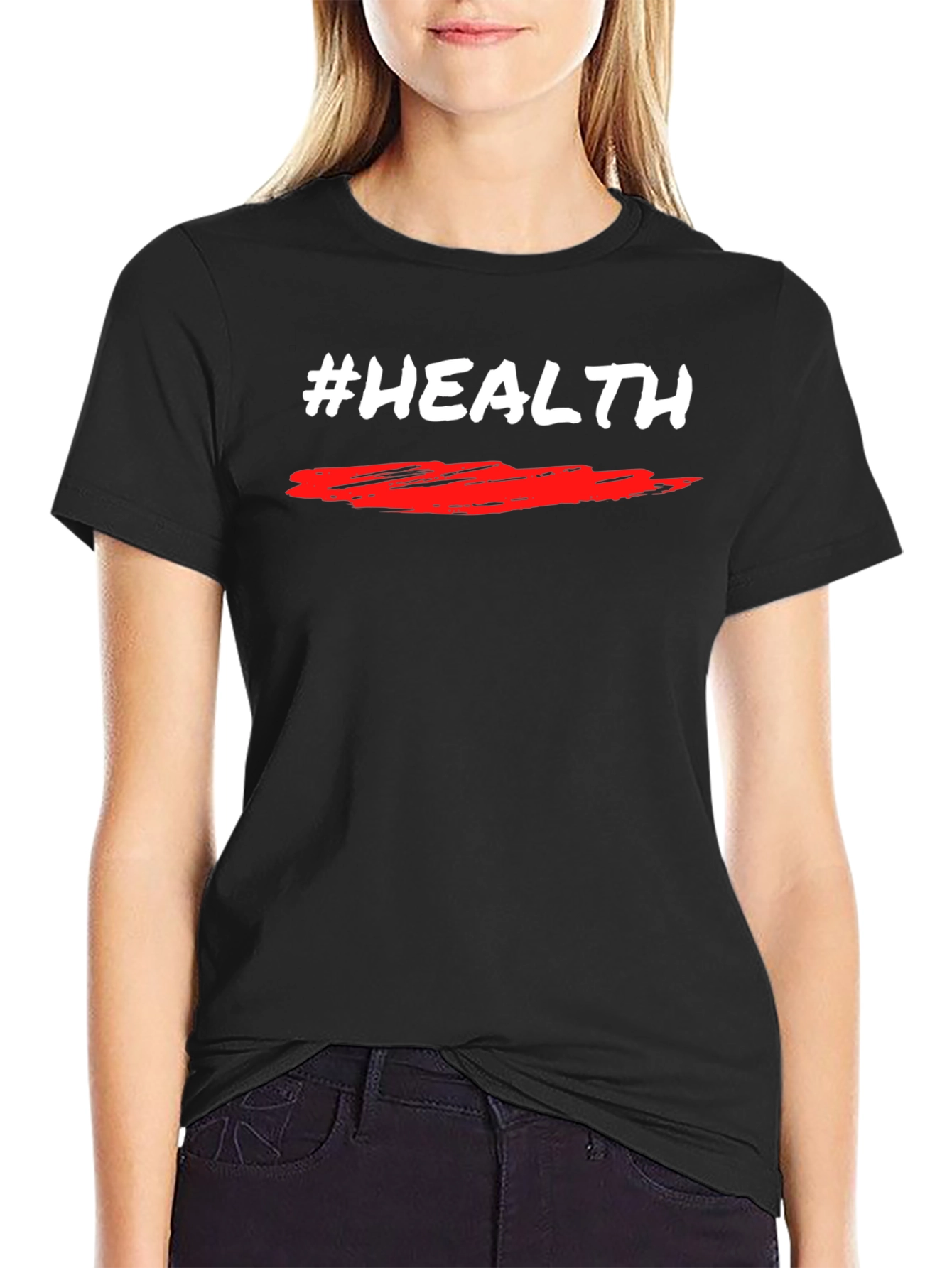 #Health Black T-Shirt