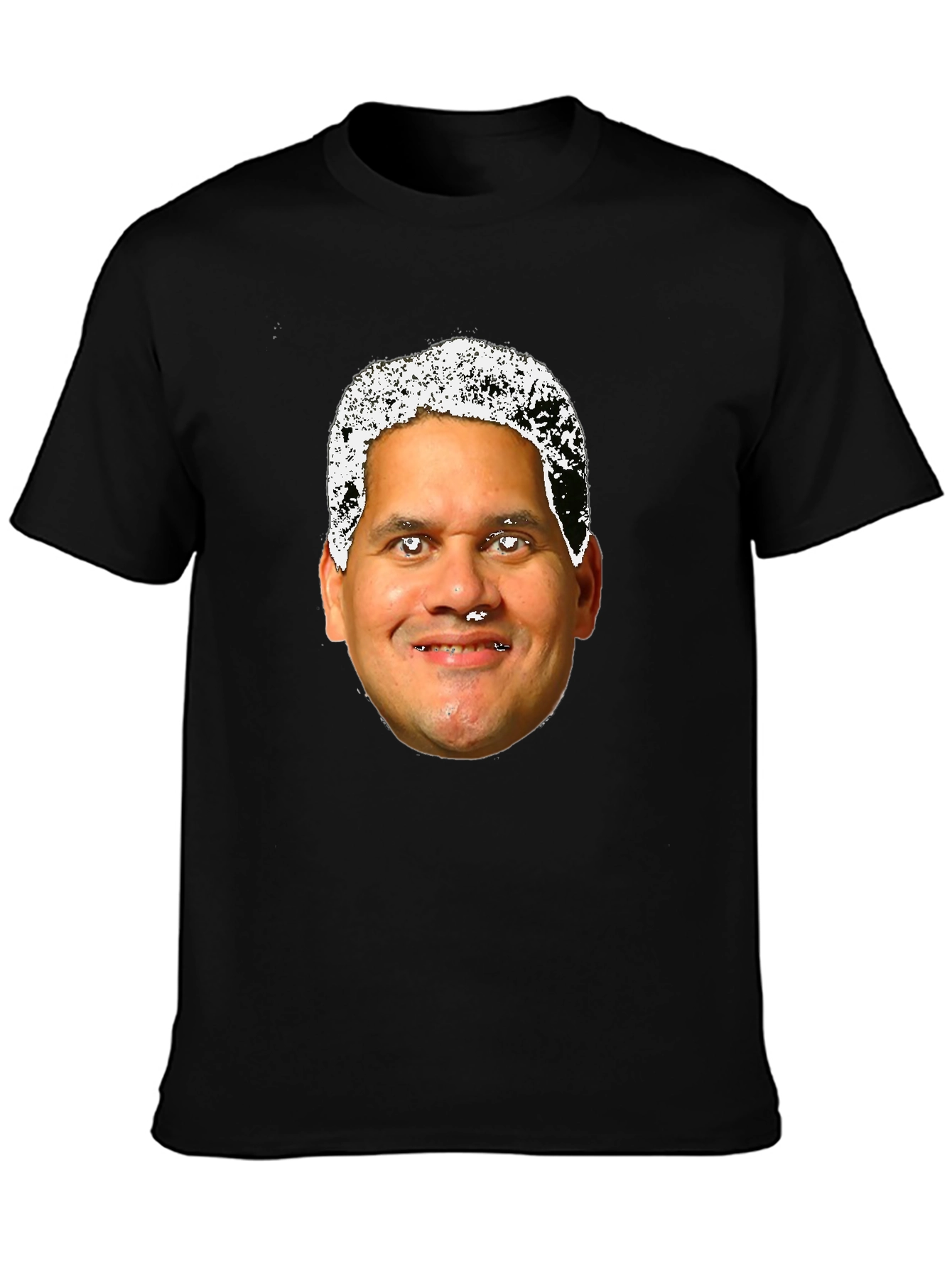 Novelty Black T-Shirt with Face Design