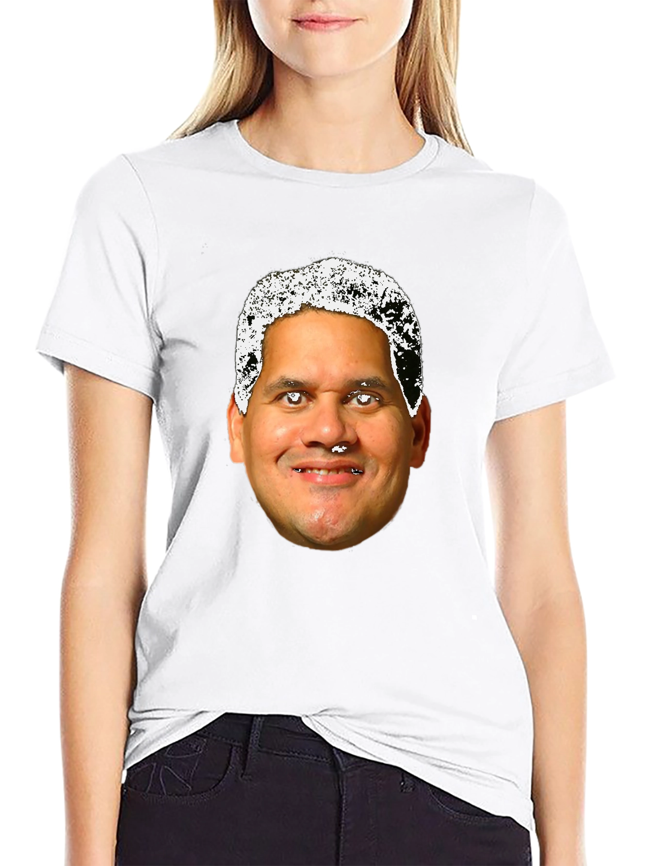Novelty Black T-Shirt with Face Design