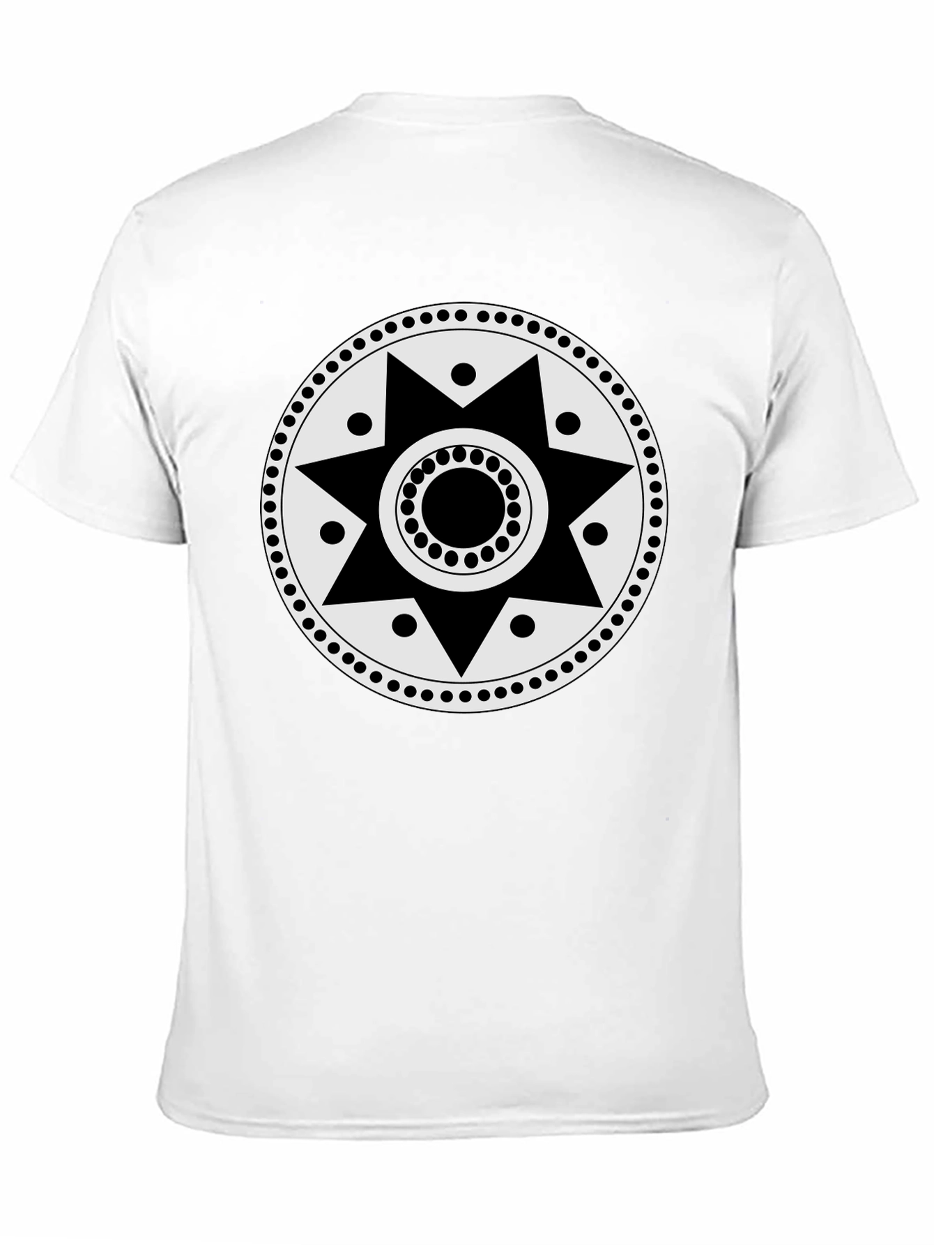 Geometric Sun Graphic Tee - Black Casual Shirt