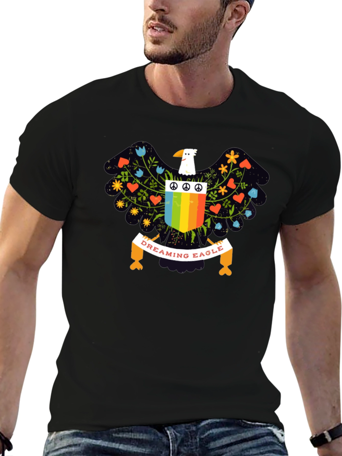Dreaming Eagle Graphic T-Shirt - Peace & Love Design