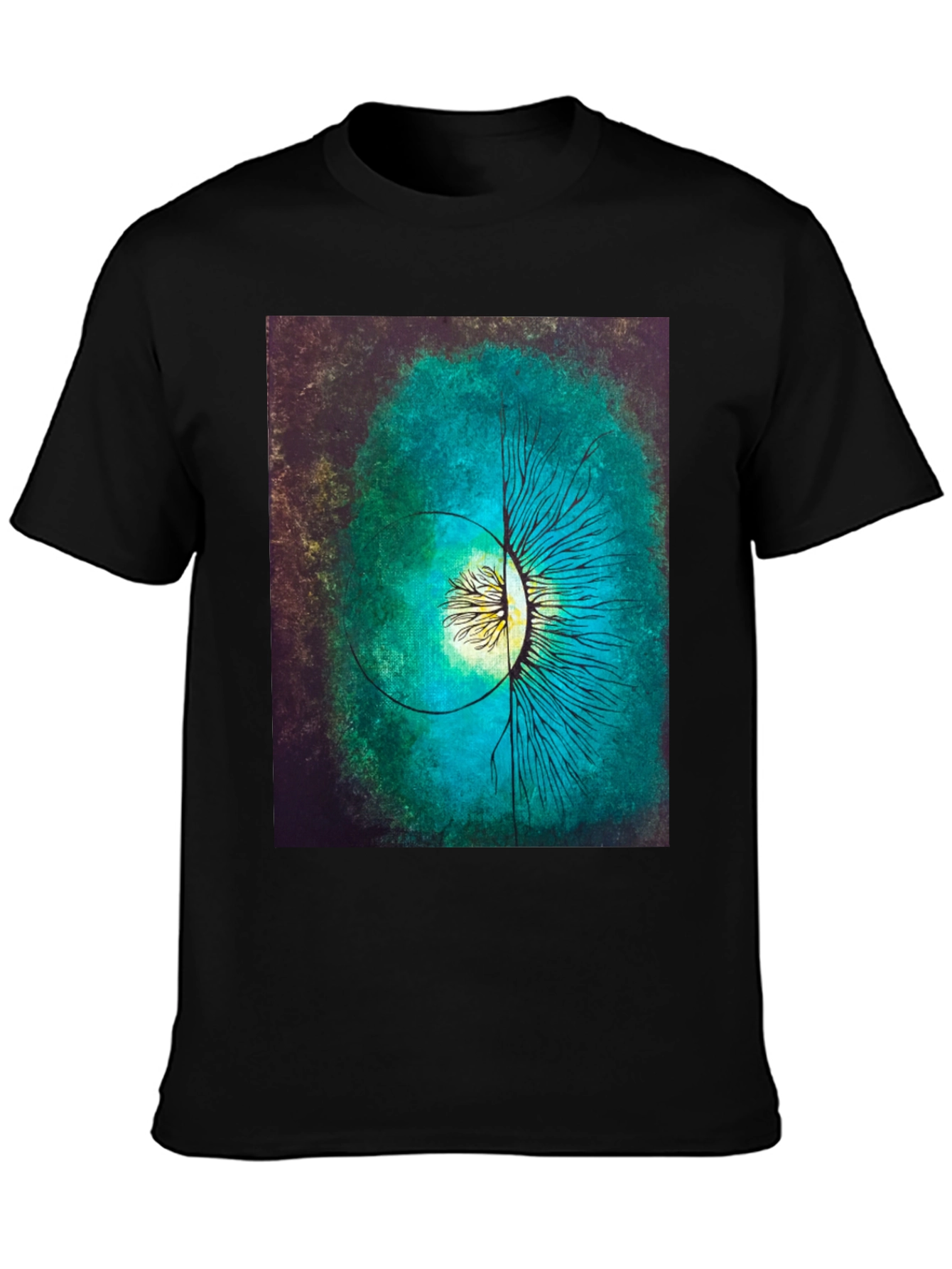 Abstract Tree Graphic Tee - Artistic Mens T-Shirt